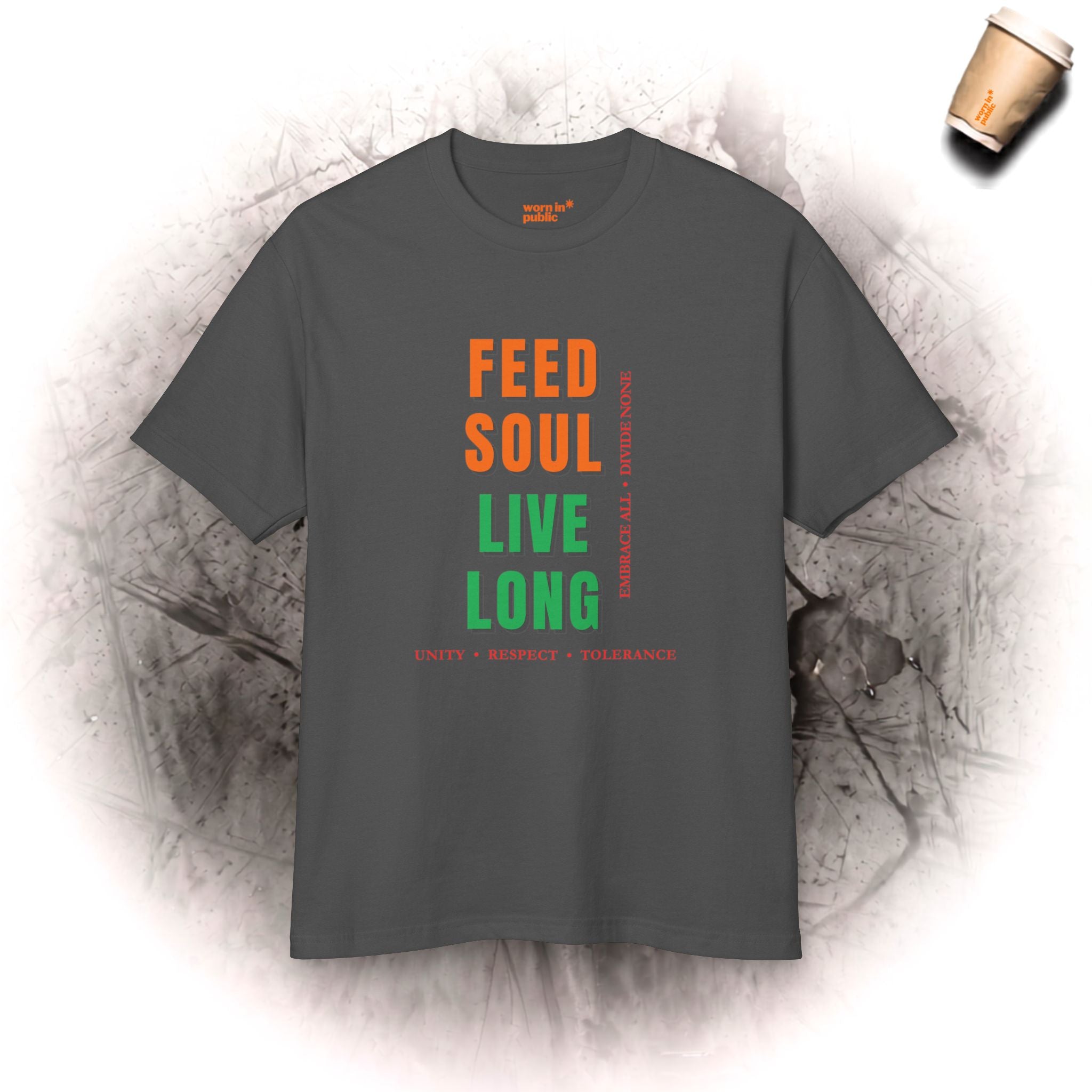 Feed Soul Live Long | Retro Unity Unisex Grafik-T-Shirt