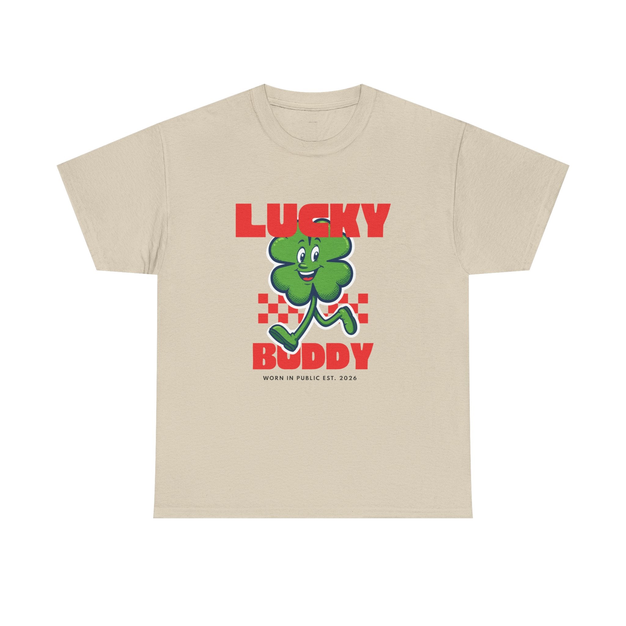 Lucky Buddy Clover T-Shirt | Retro Checker St. Patrick's Day Graphic Tee
