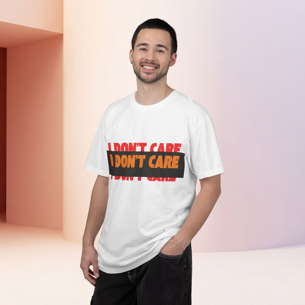 I Don't Care Graphic T-Shirt | Bold Statement Tee with 'I DON'T CARE' Print