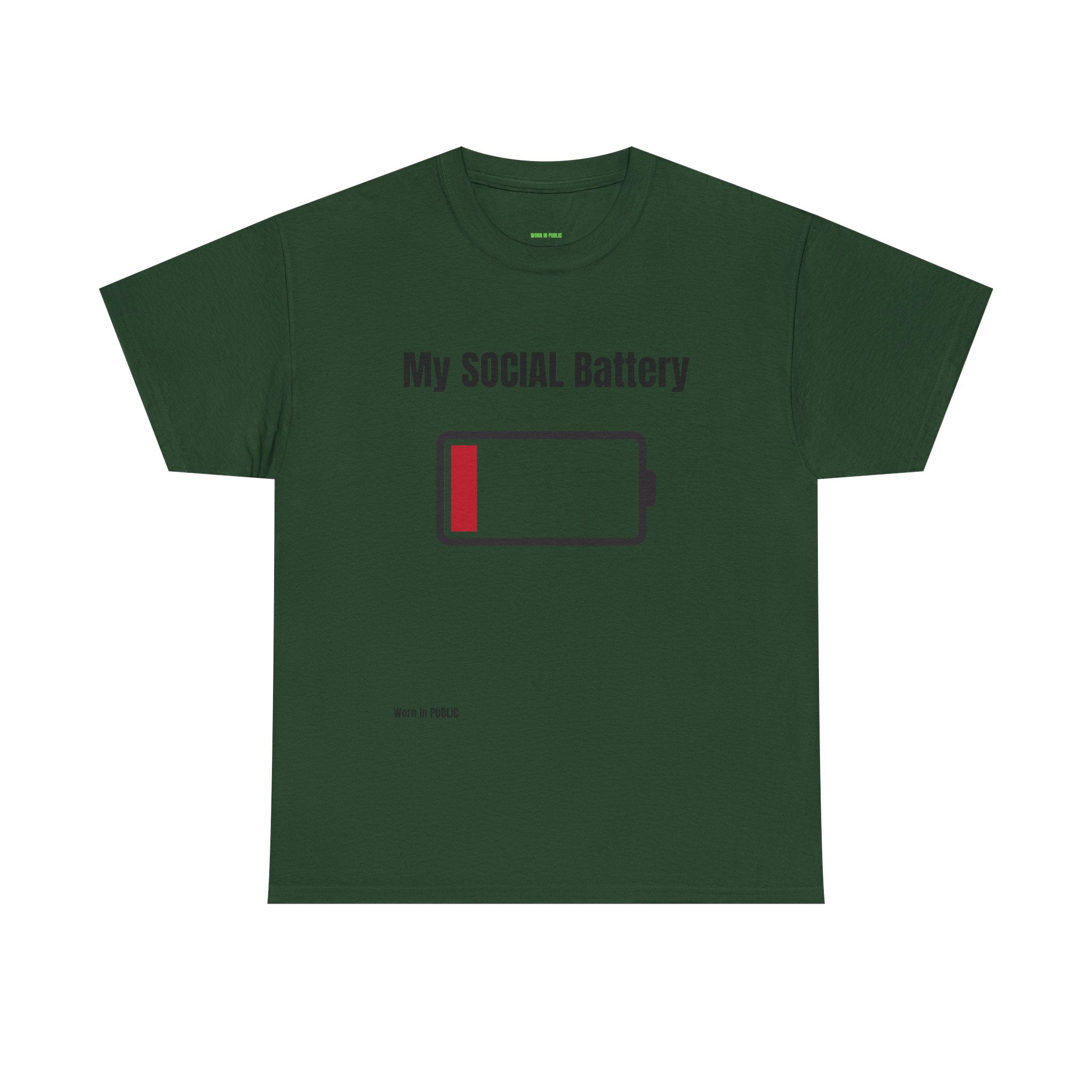 Low Battery Social Battery T-Shirt | Funny Introvert Graphic Tee