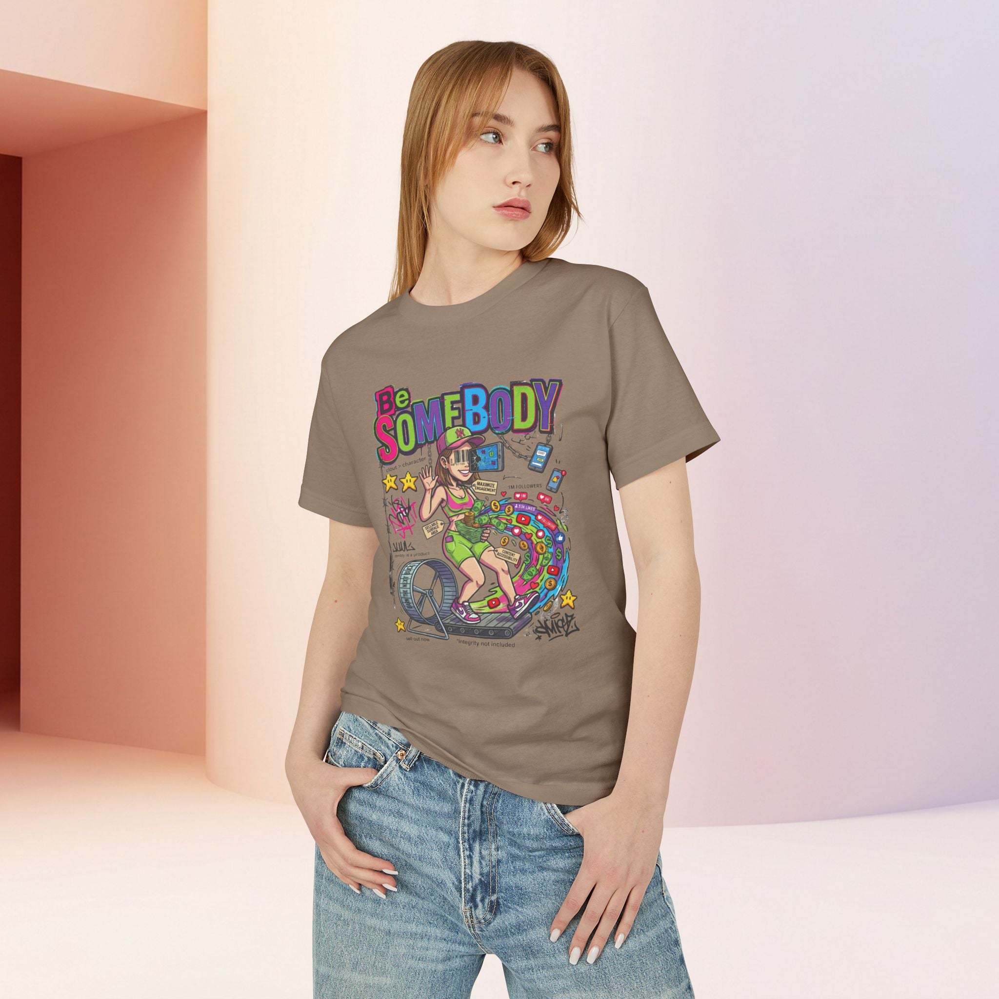 Be Somebody | Vintage Womens Sarcastic Cartoon Graphic Tee