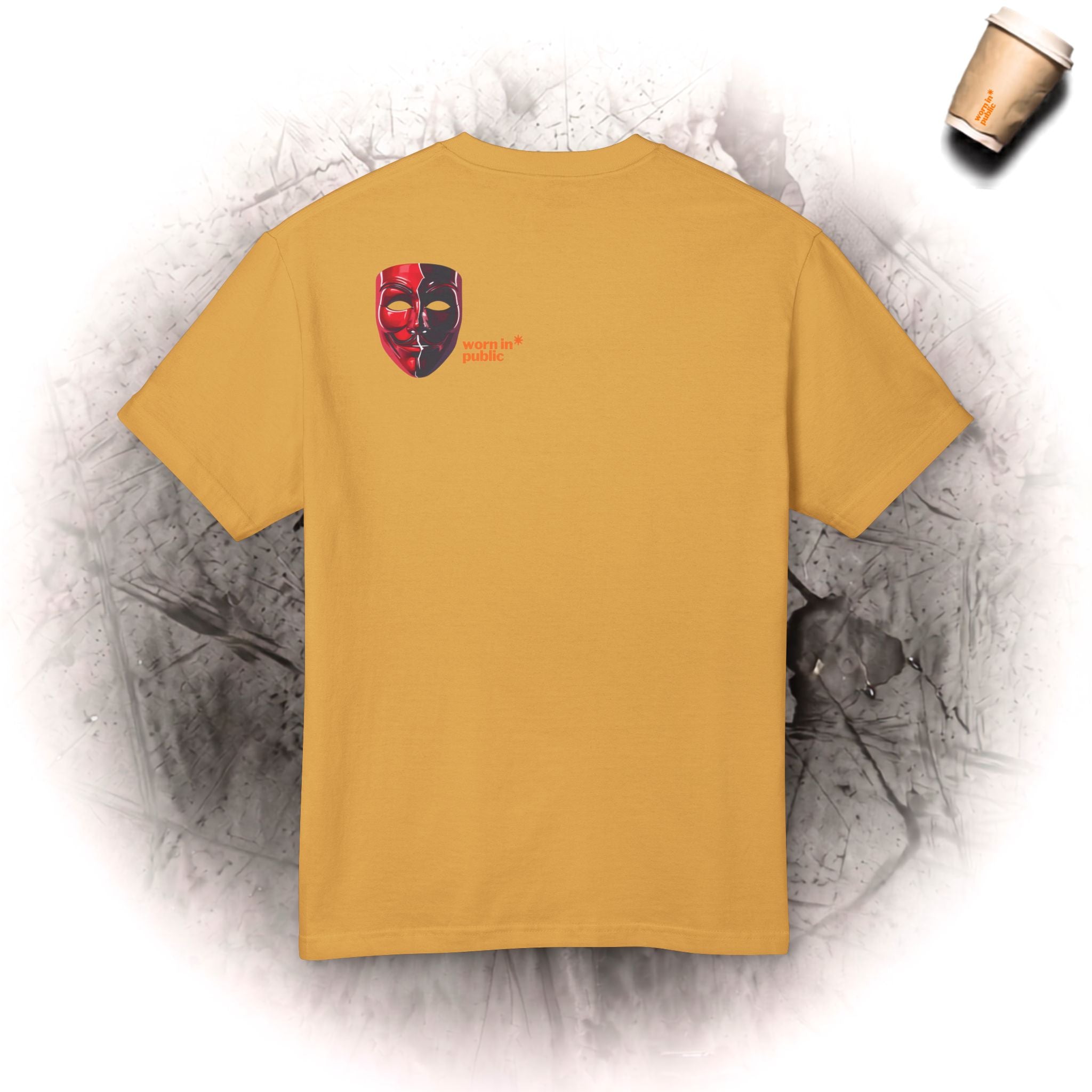 Hypocrisy Is Enemy Graphic Tee — Red Mask Statement T-Shirt