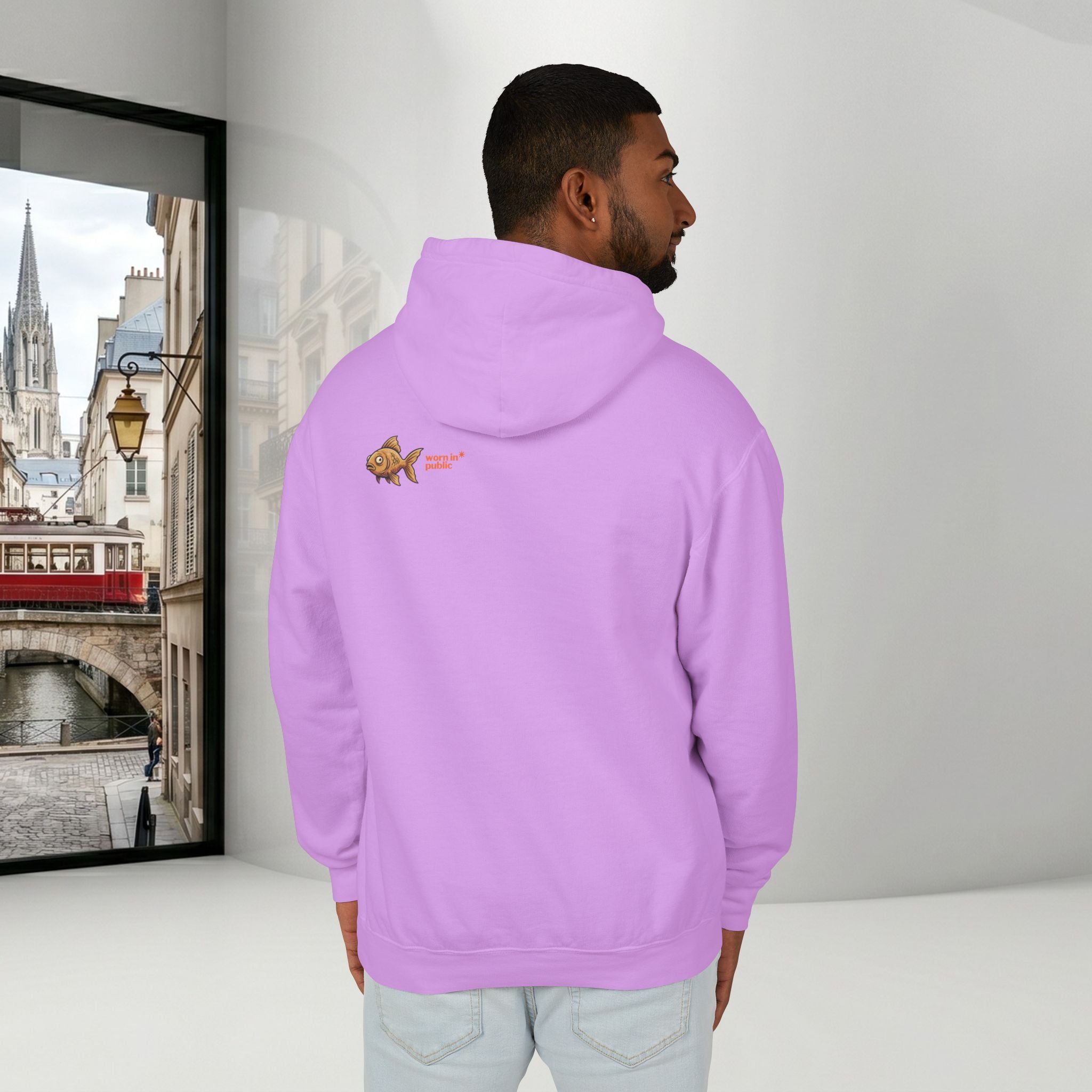 Fish Brain Substitution Plan Hoodie — Vintage Unisex Surreal Graphic Pullover