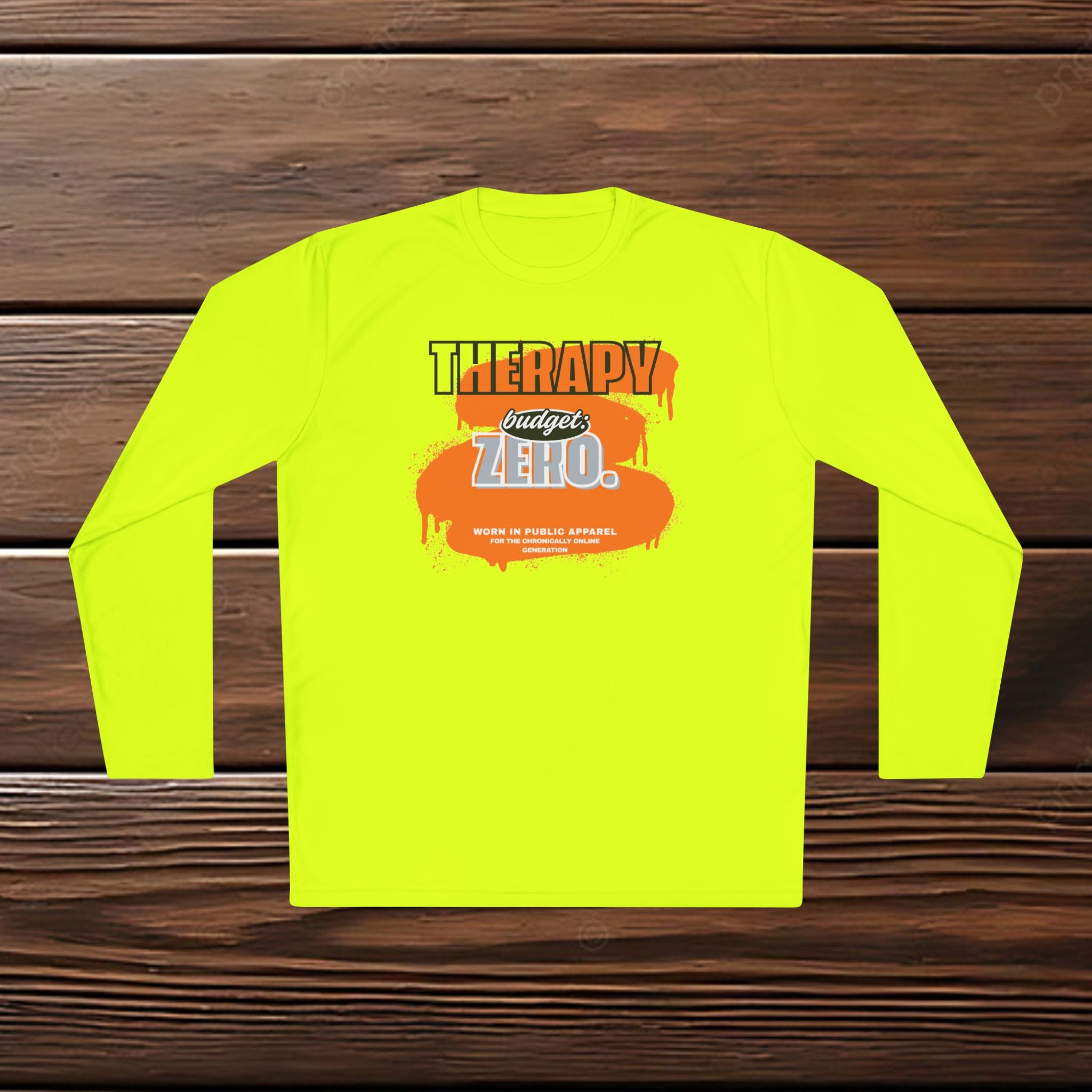 Therapy Budget Zero Long Sleeve Tee | Funny Mental Health Humor Shirt