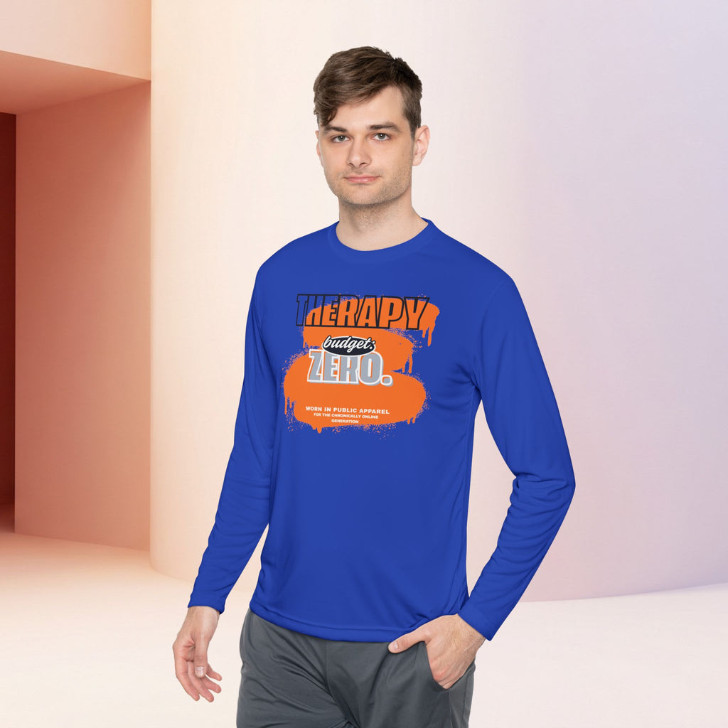 Therapy Budget Zero Long Sleeve Tee | Funny Mental Health Humor Shirt