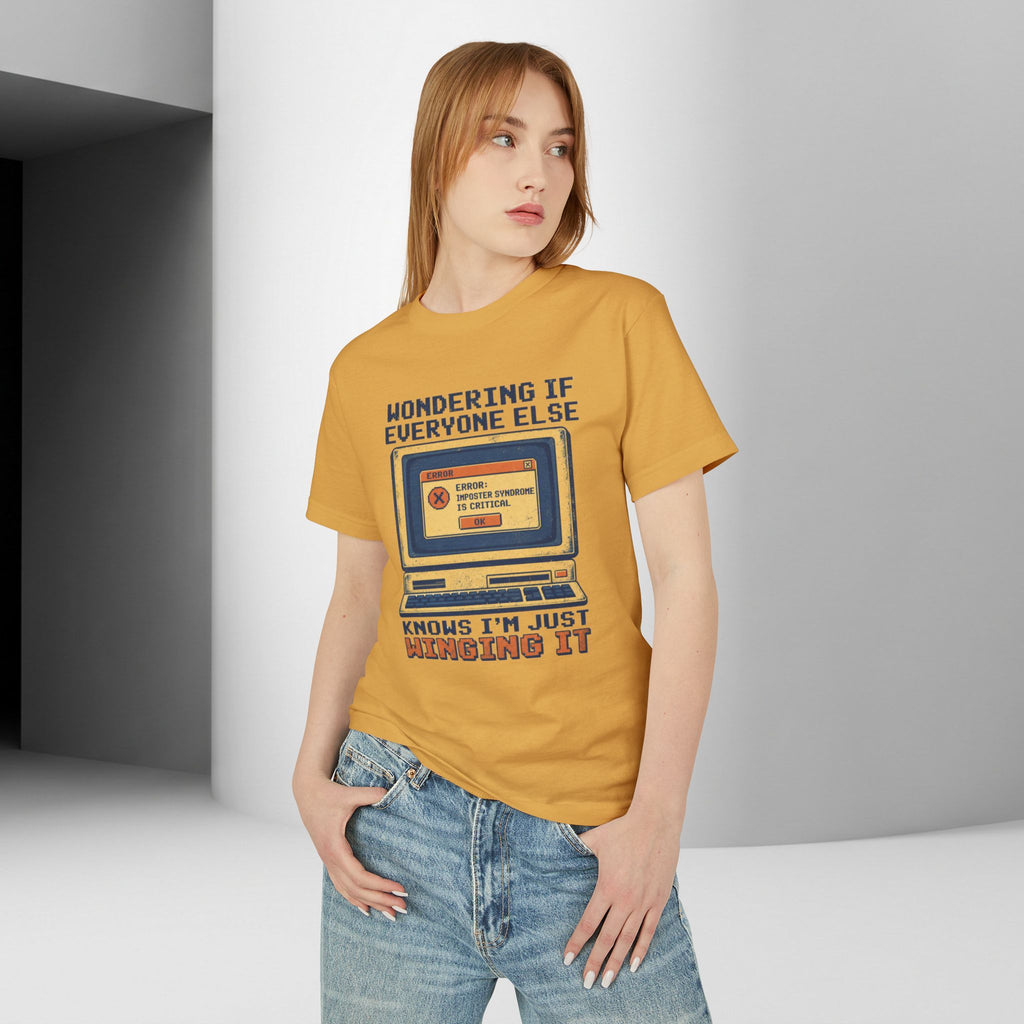Winging It Retro Computer Unisex Tee — Funny Vintage Tech Graphic T-Shirt