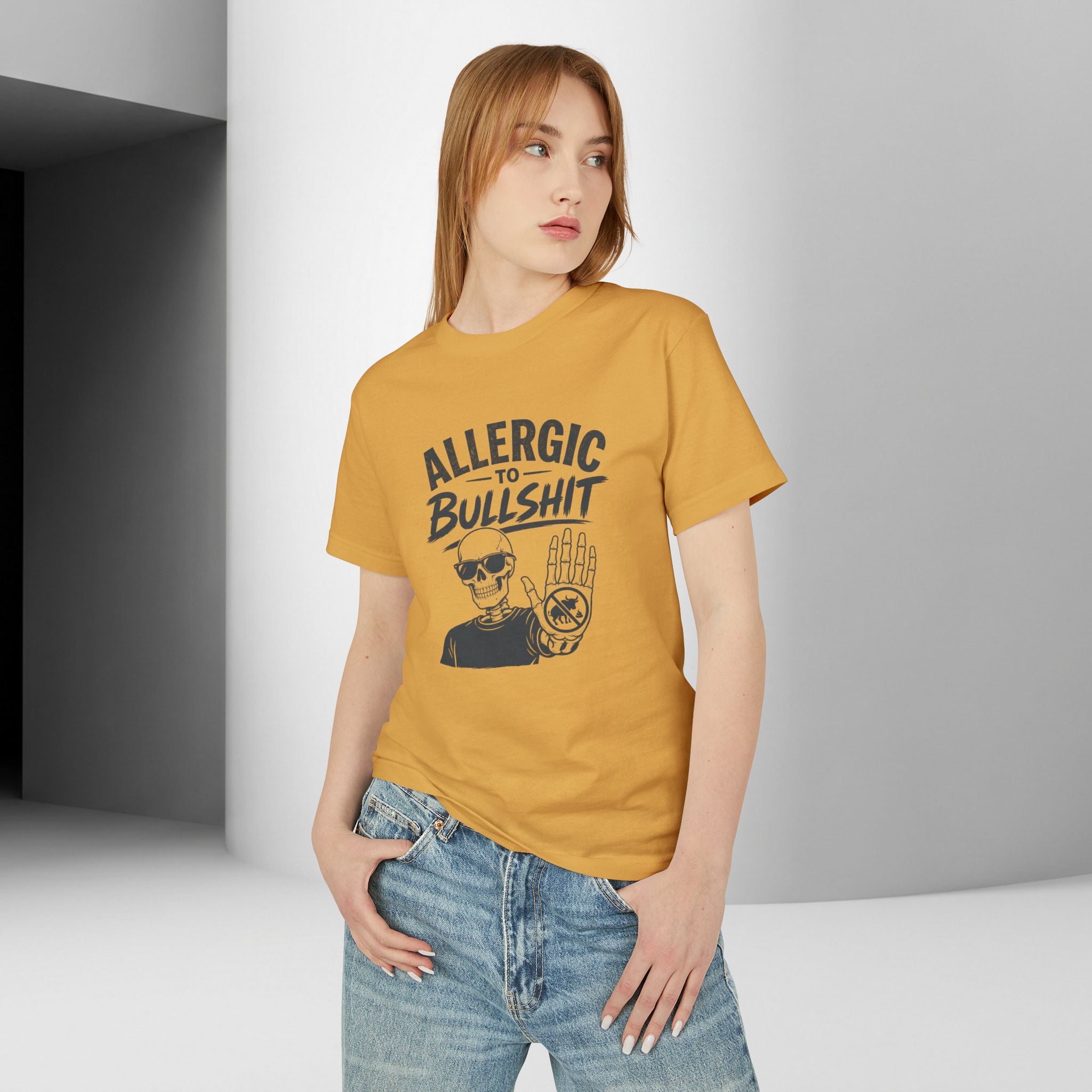 Allergic to Bullshit Unisex Tee — Graphic Skull Hand Tee