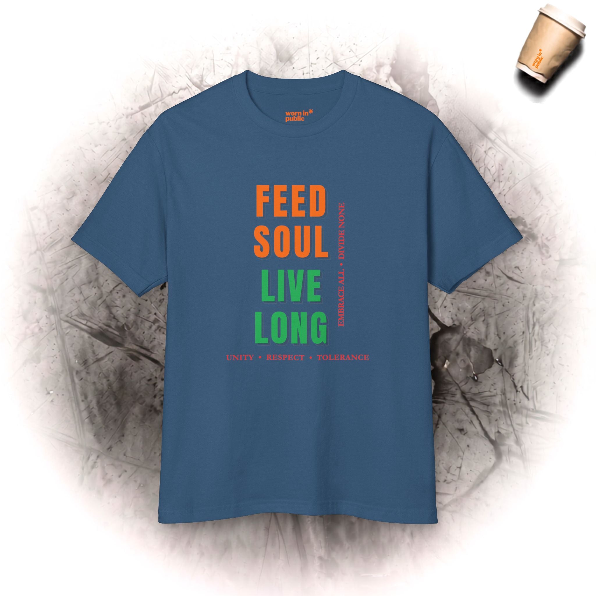 Feed Soul Live Long | Retro Unity Unisex Grafik-T-Shirt