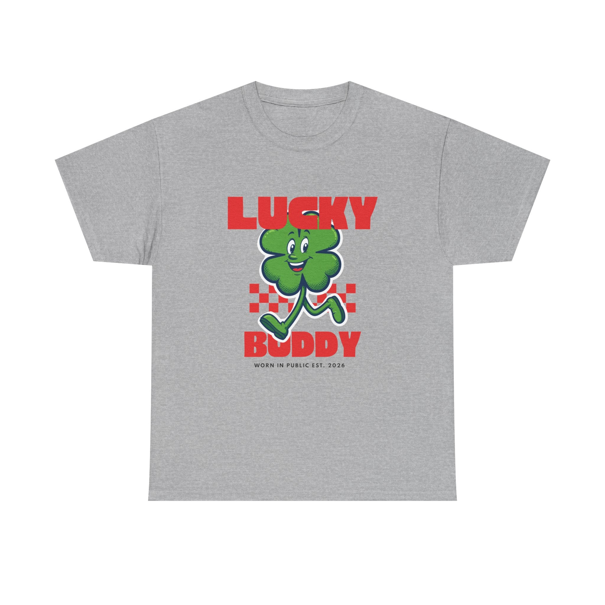 Lucky Buddy Clover T-Shirt | Retro Checker St. Patrick's Day Graphic Tee