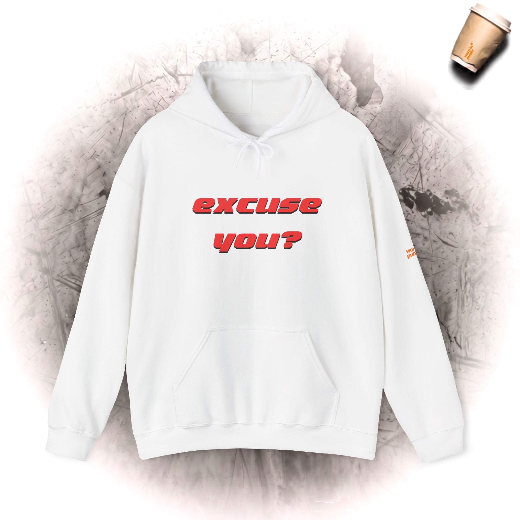 Excuse You? Hoodie | Retro Red Text Graphic Pullover