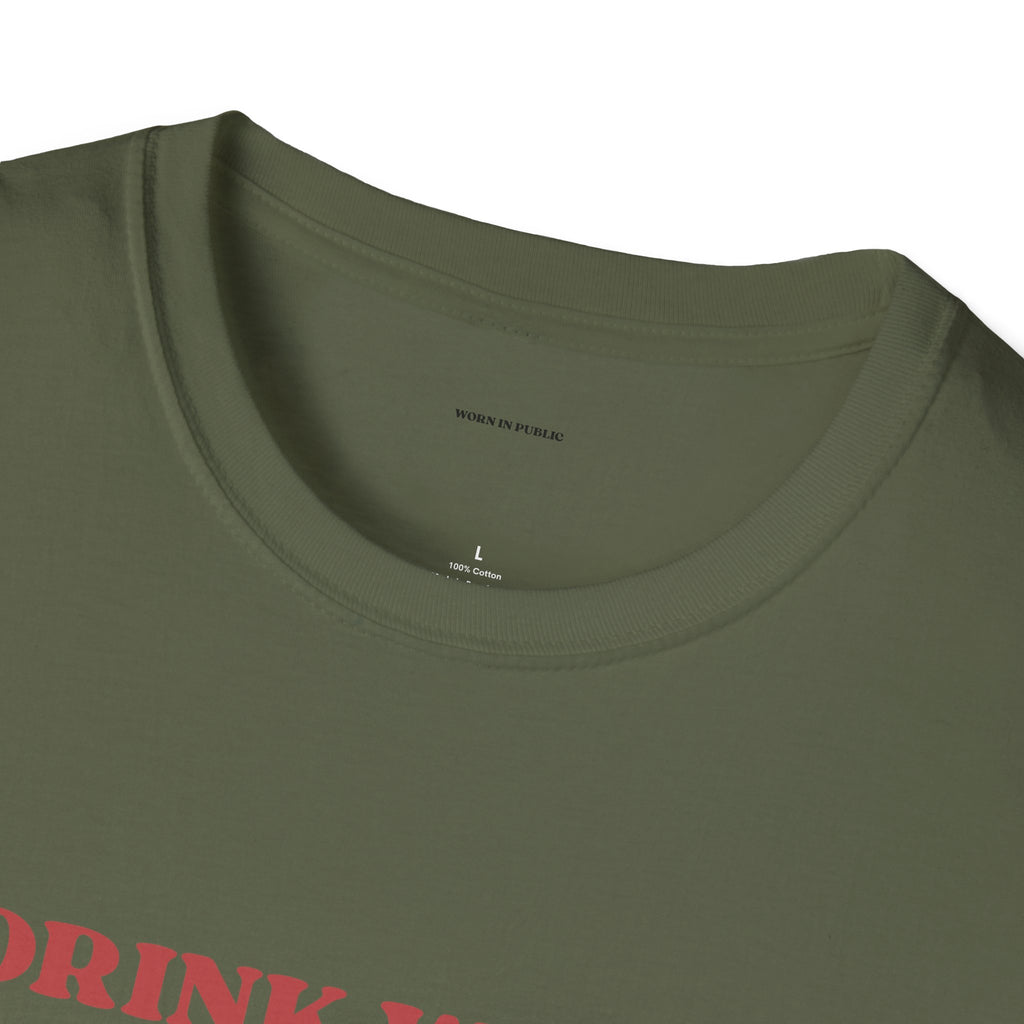 Drink Wine, Scare Easily, Repeat T-Shirt | Funny Smiling Face Graphic Tee