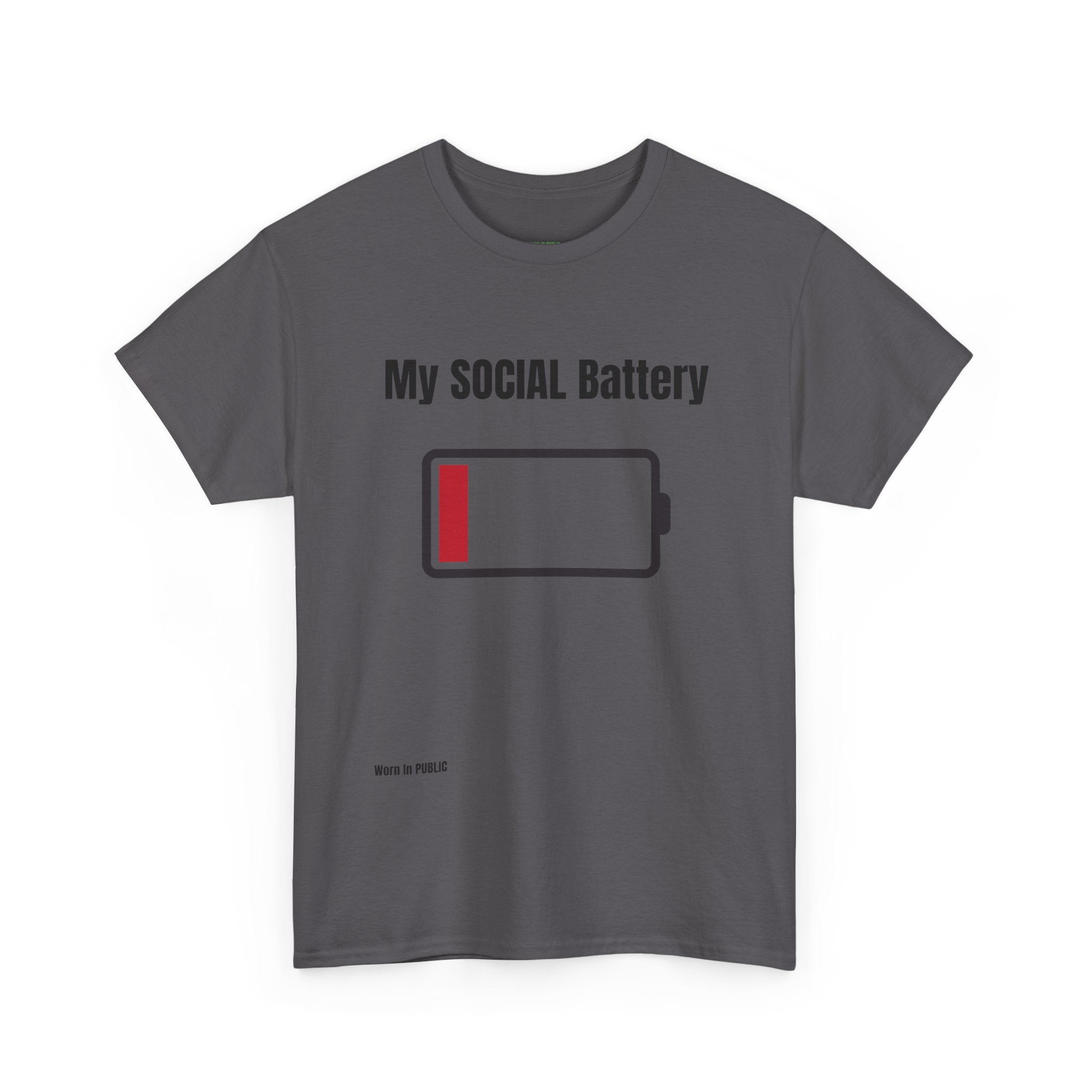 Low Battery Social Battery T-Shirt | Funny Introvert Graphic Tee