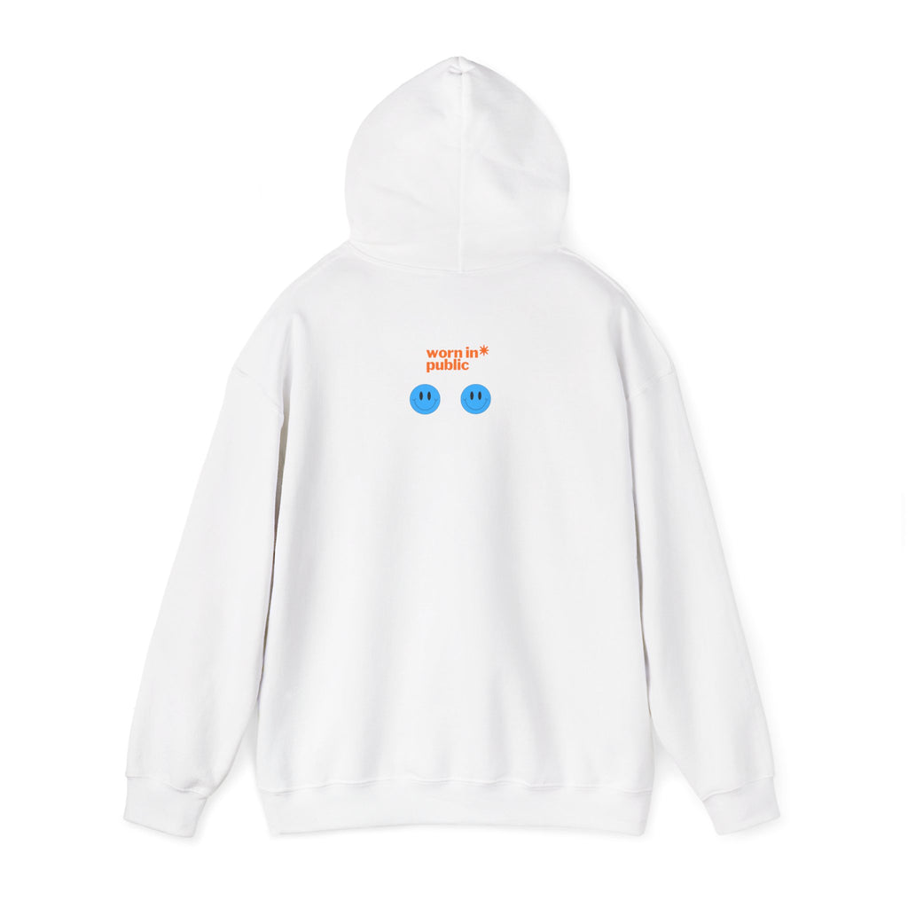 I Need an Easy Friend Ladies Hoodie | Minimalist Cute Blue Button Graphic Sweatshirt