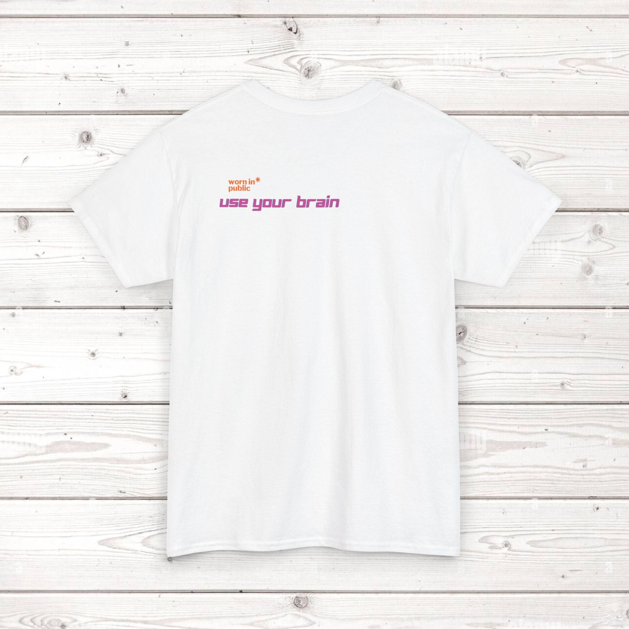 Brain User or Abuser GEN Z Unisex Tee — Retro Cyberpunk "Use Your Brain" Graphic T-Shirt