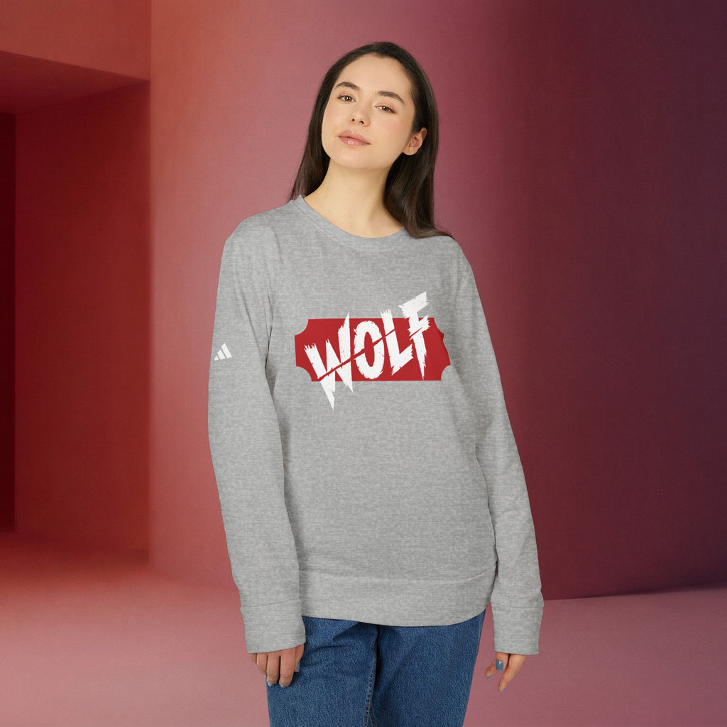 For a Wolf Crewneck Sweatshirt | Red Graphic Fleece Pullover