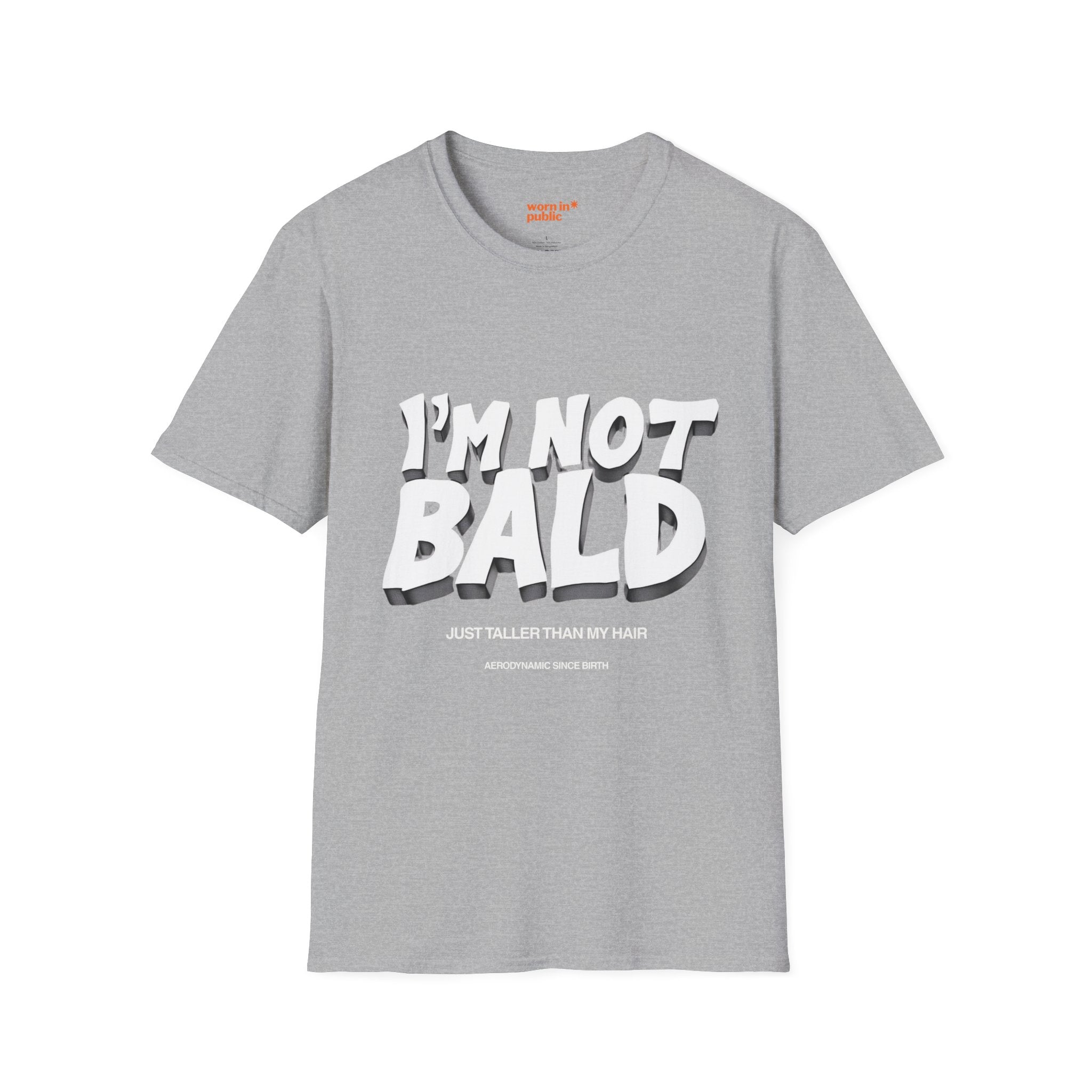 I'm Not Bald, I'm Aerodynamic T-Shirt | Funny Bald Guy Humor Tee for Men