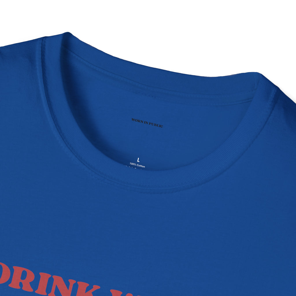 Drink Wine, Scare Easily, Repeat T-Shirt | Funny Smiling Face Graphic Tee