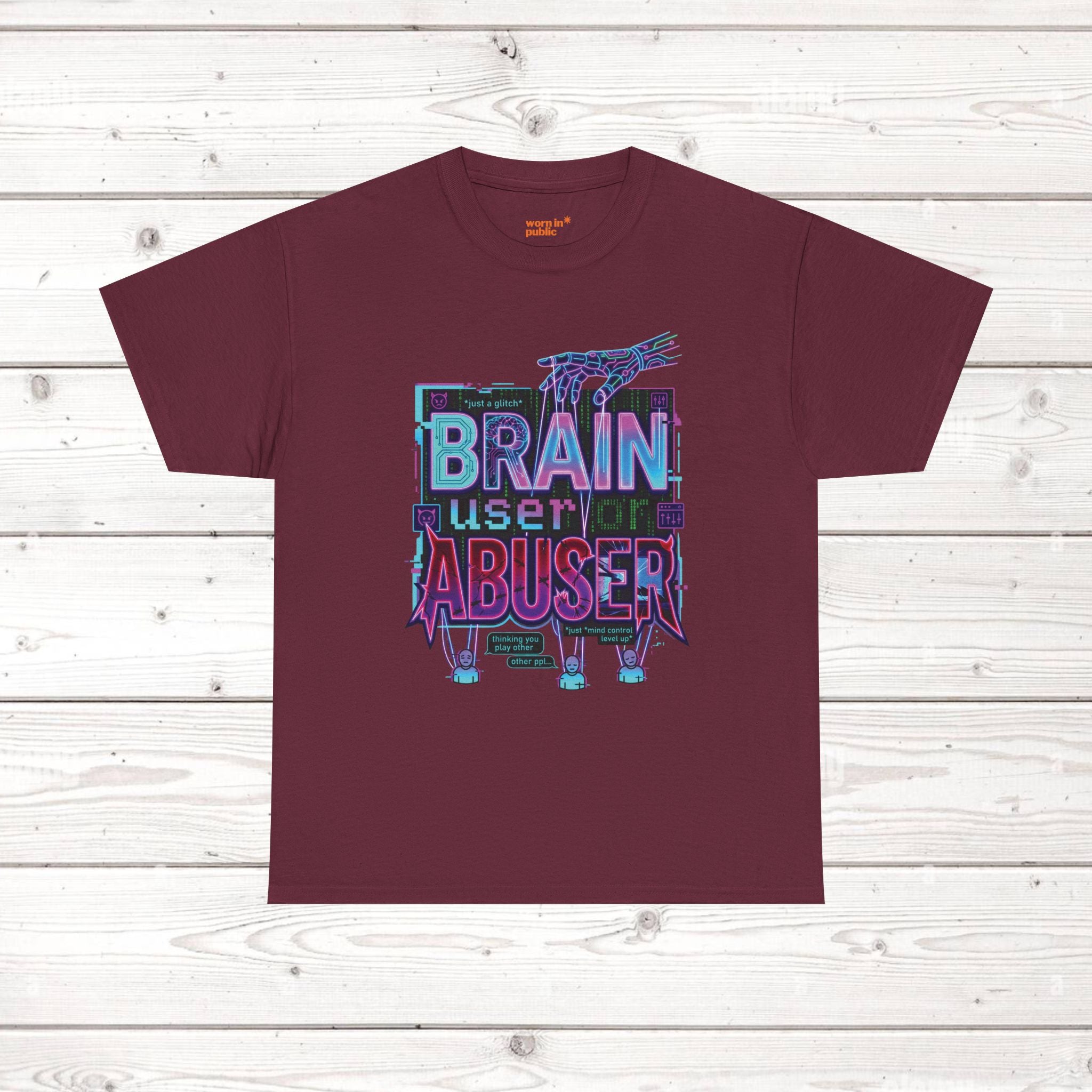 Brain User or Abuser GEN Z Unisex Tee — Retro Cyberpunk "Use Your Brain" Graphic T-Shirt
