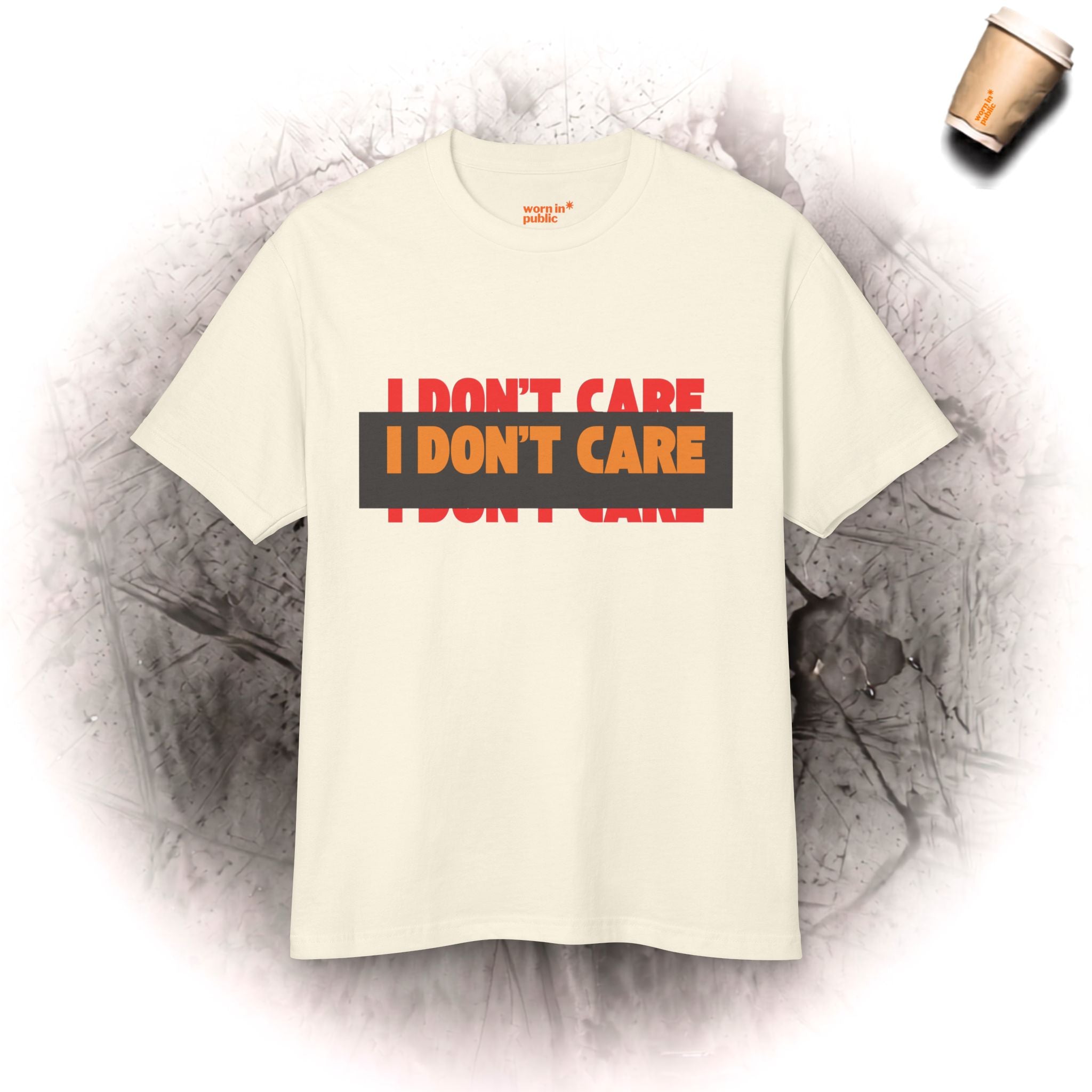T-Shirt mit „I Don't Care“-Aufdruck | Statement-Shirt mit „I DON'T CARE“-Print