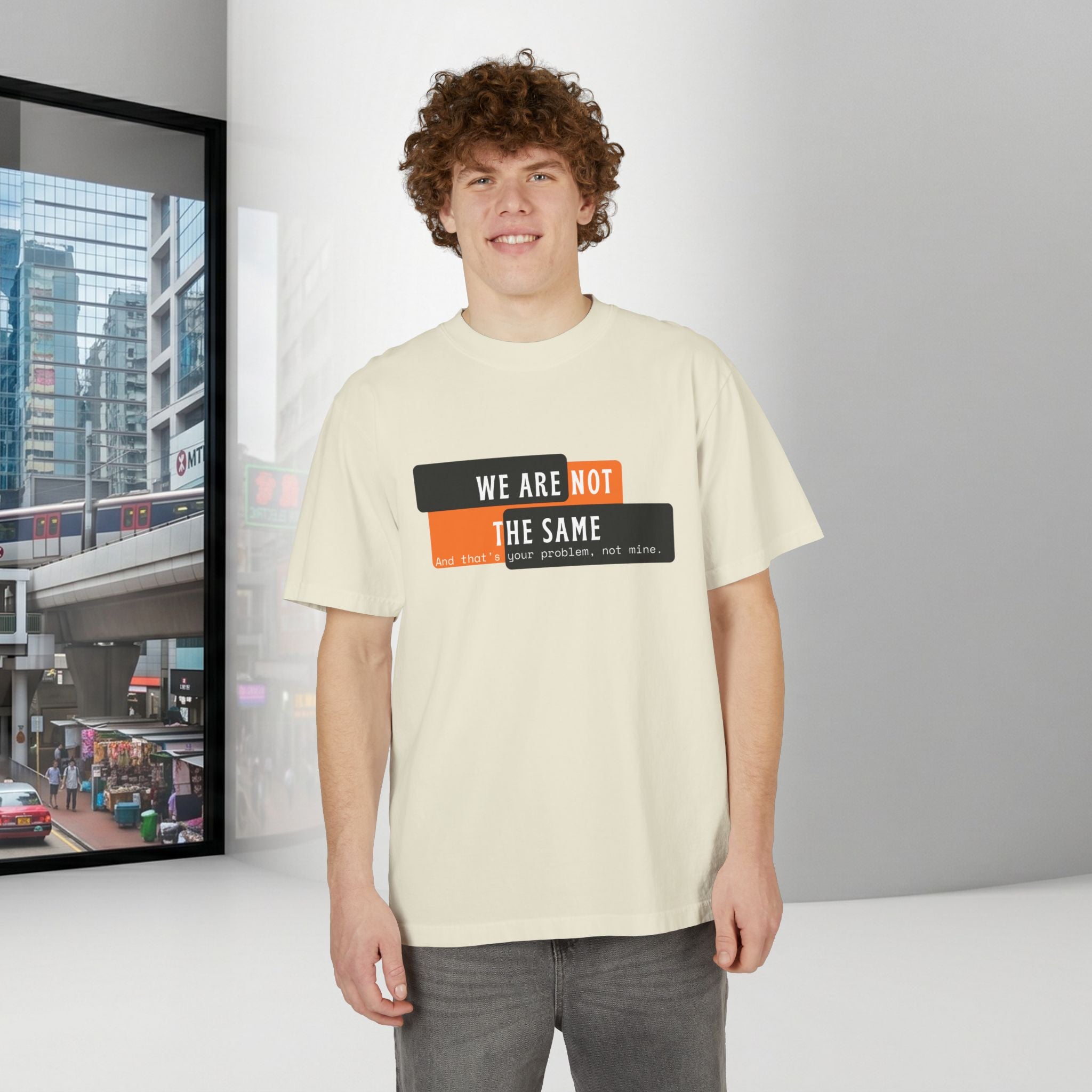 We Are Not The Same Shoulder Drop T-Shirt | Oversized Statement Graphic Tee