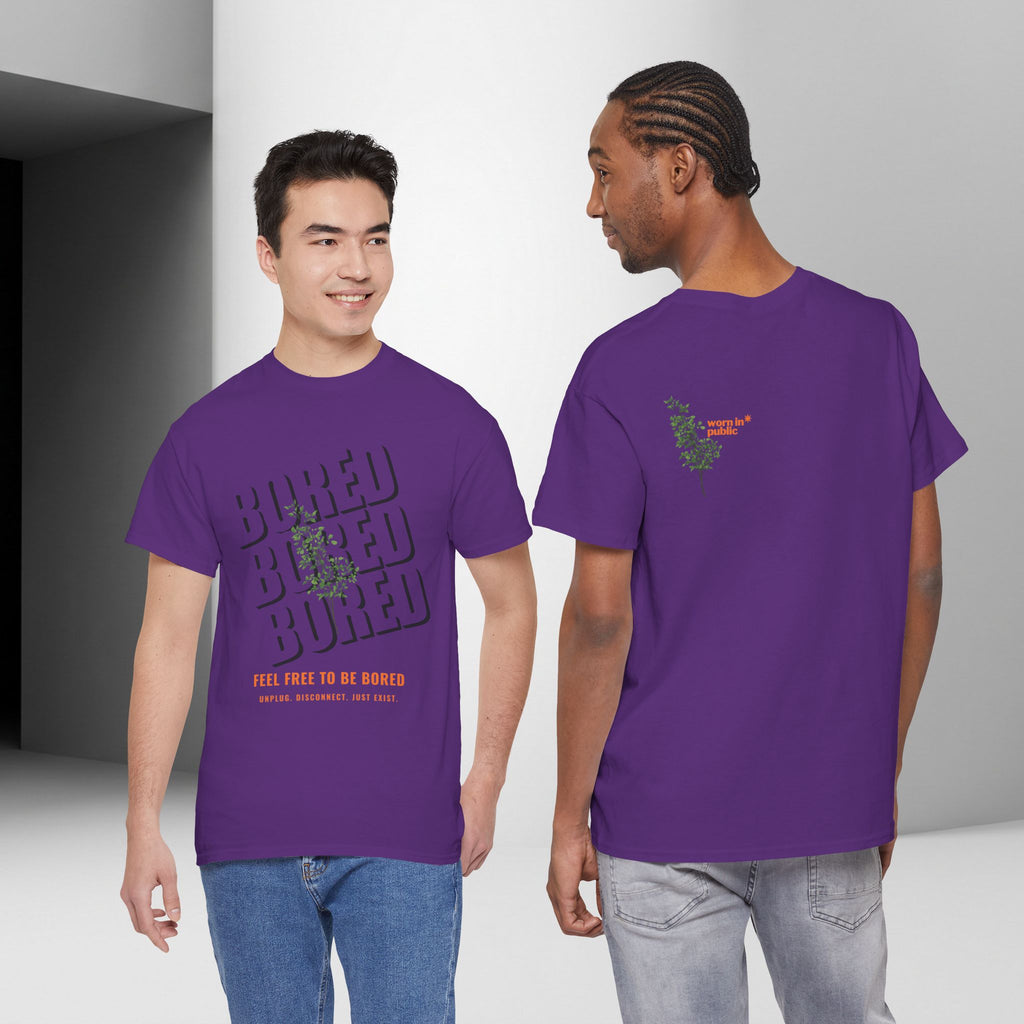 Unisex Botanical Tee — "Feel Free to Be Bored" Graphic T-Shirt