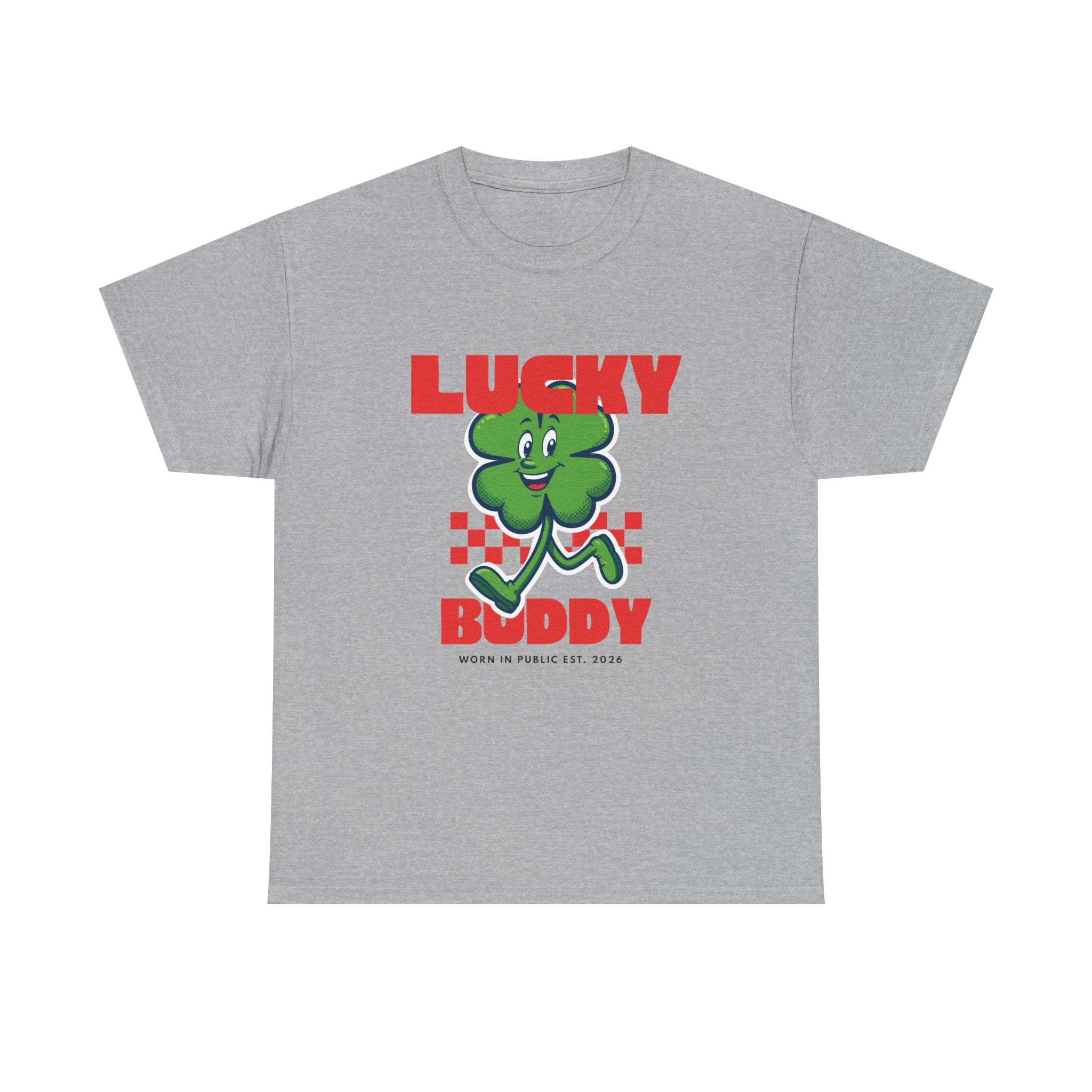 Lucky Buddy Clover T-Shirt | Retro Checker St. Patrick's Day Graphic Tee