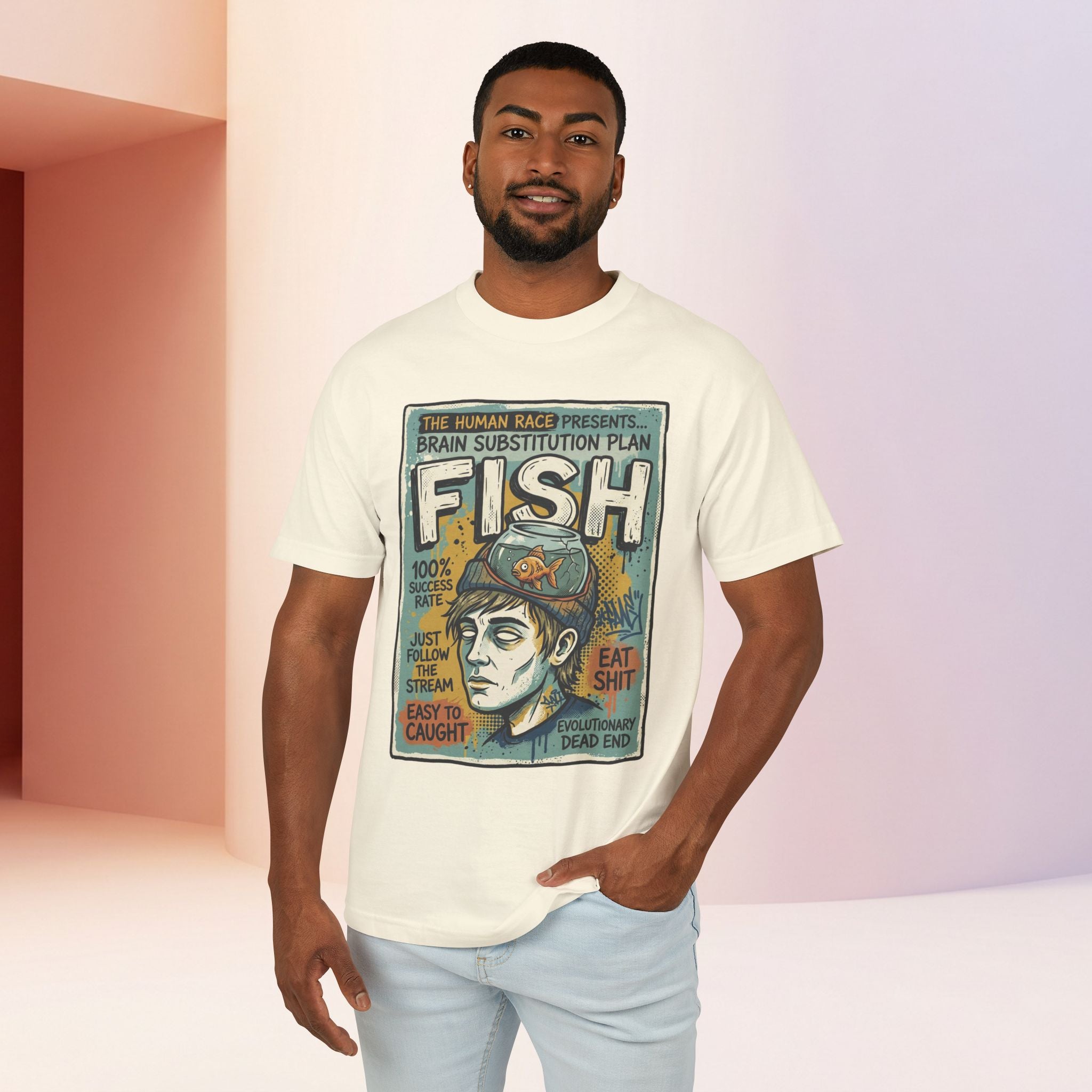 Fish Brain | Unisex Vintage Surreal Graphic Tee