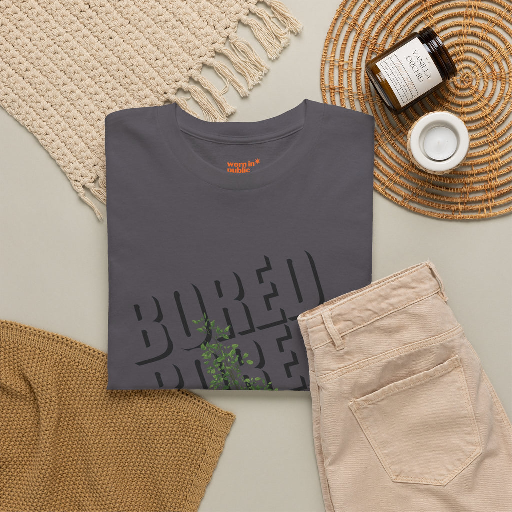 Unisex Botanical Tee — "Feel Free to Be Bored" Graphic T-Shirt