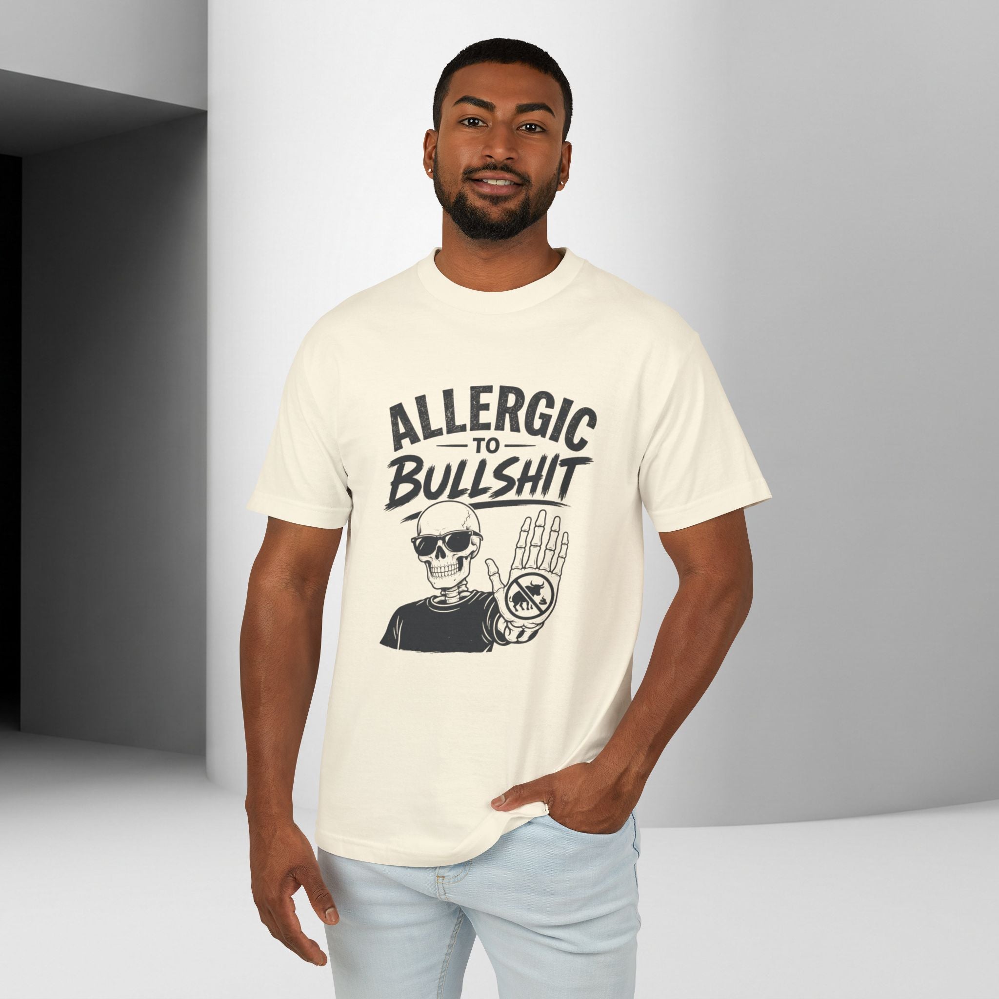 Allergic to Bullshit Unisex Tee — Graphic Skull Hand Tee