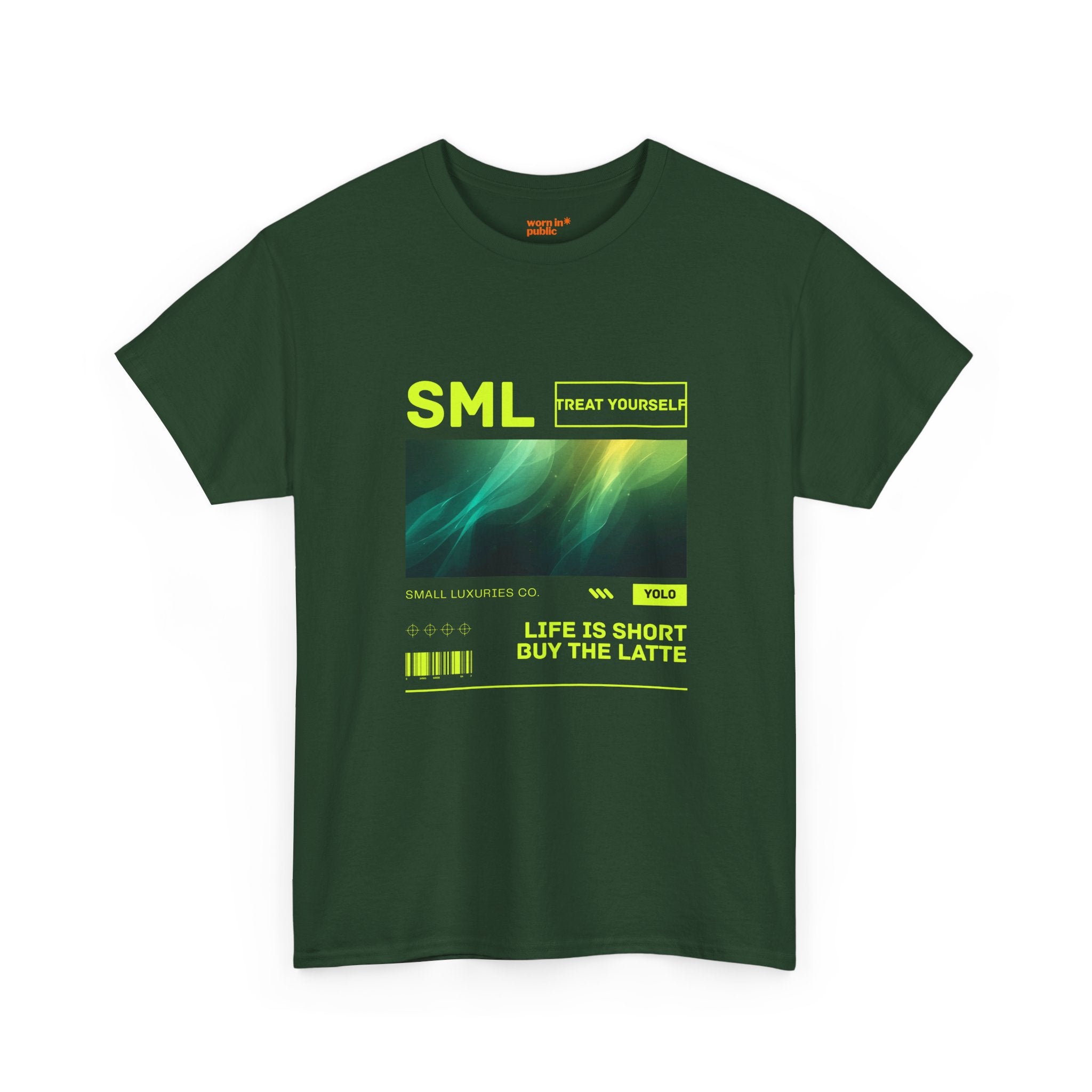 Luxuries of Life Neon Abstract Wave T-Shirt | Barcode Graphic Tee