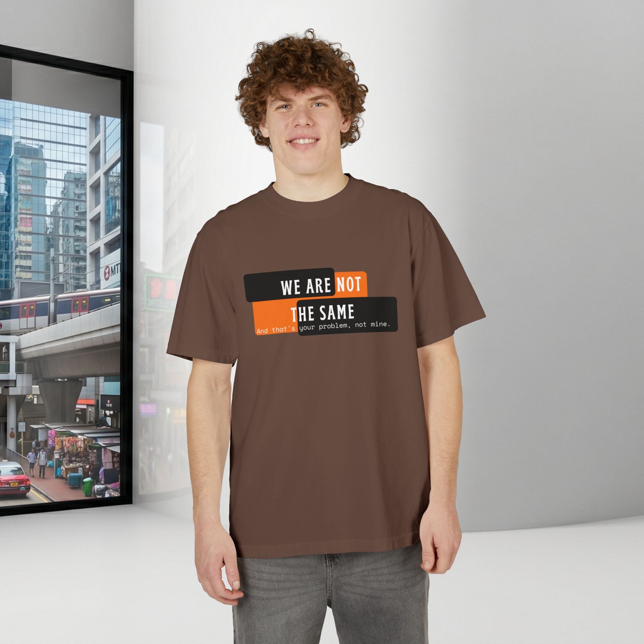 We Are Not The Same Shoulder Drop T-Shirt | Oversized Statement Graphic Tee