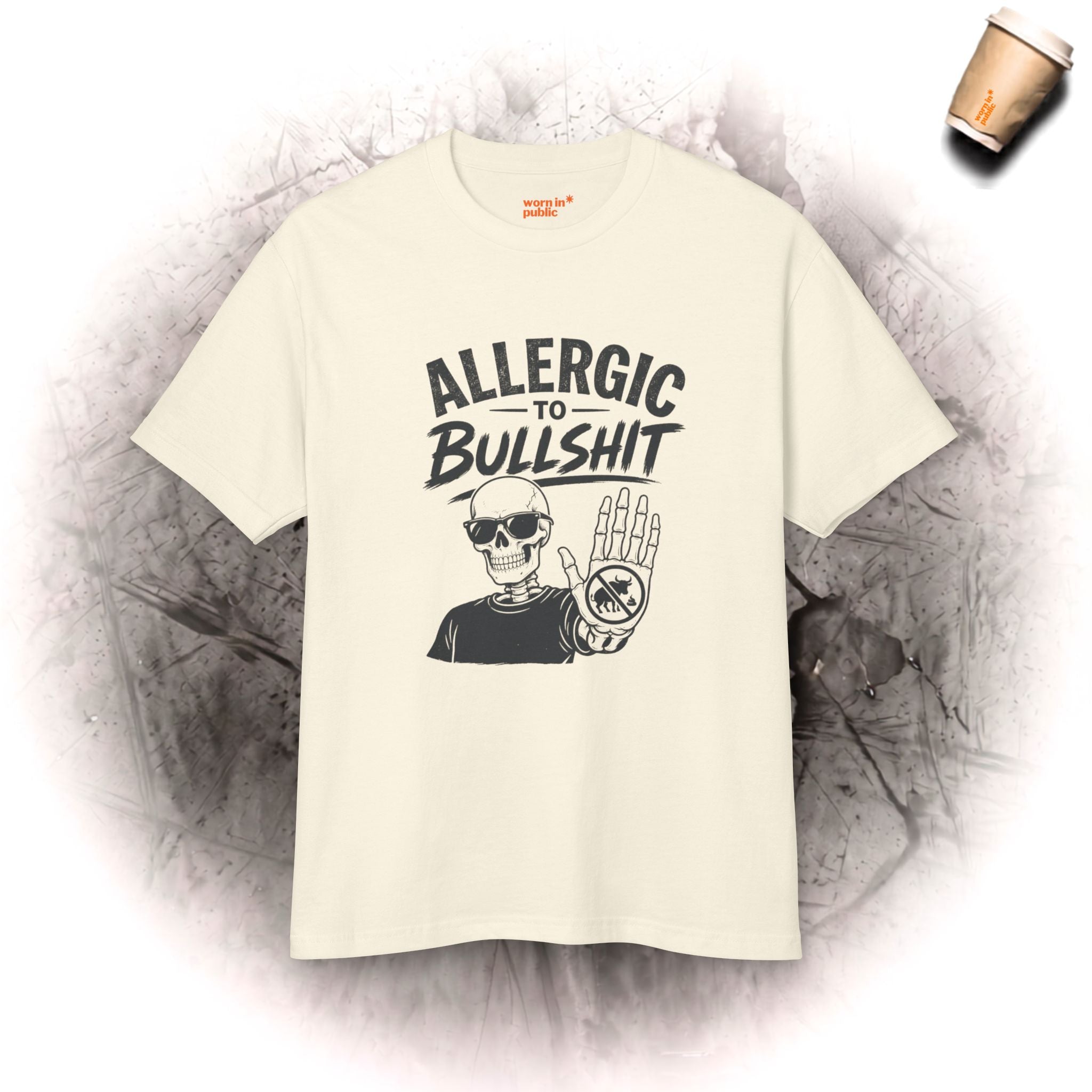 Allergic to Bullshit Unisex Tee — Graphic Skull Hand Tee