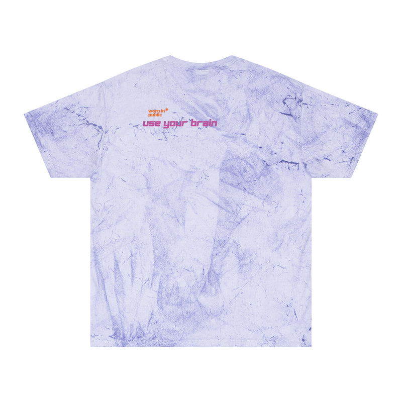Brain User or Abuser GEN Z Premium Washed Graphic Tee — Retro Vaporwave "Nutze dein Gehirn" Batik-Shirt