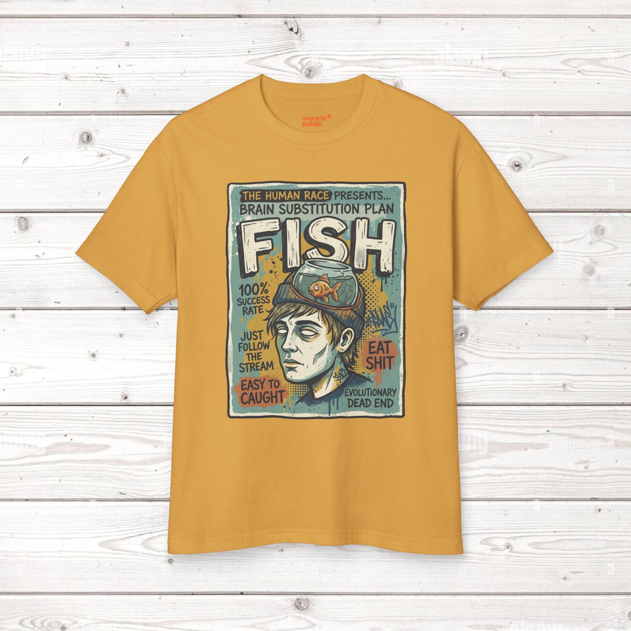 Fish Brain | Unisex Vintage Surreal Graphic Tee