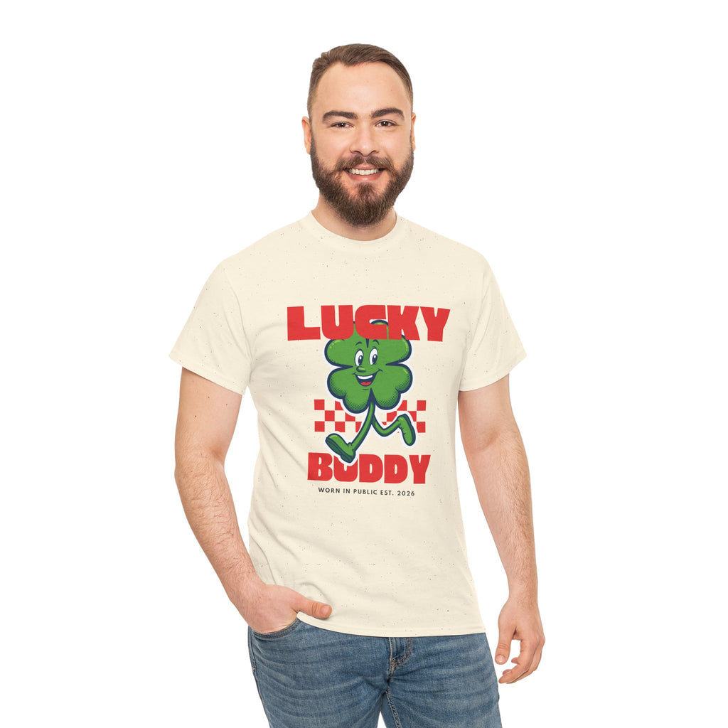 Lucky Buddy Clover T-Shirt | Retro Checker St. Patrick's Day Graphic Tee