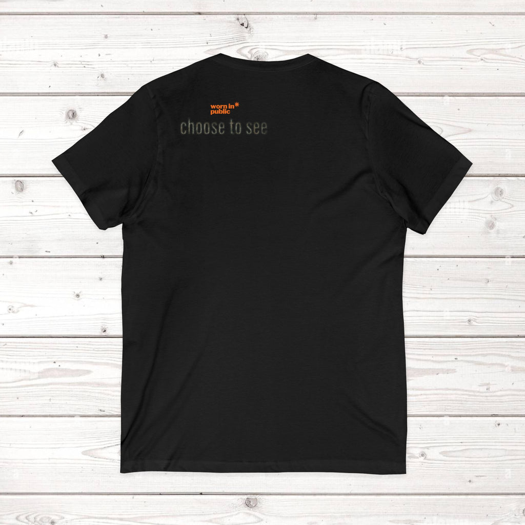 Brain User or Abuser Mens V-Neck Tee — Choose to See Graphic Awareness Shirt