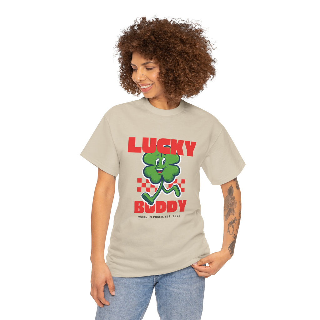 Lucky Buddy Clover T-Shirt | Retro Checker St. Patrick's Day Graphic Tee