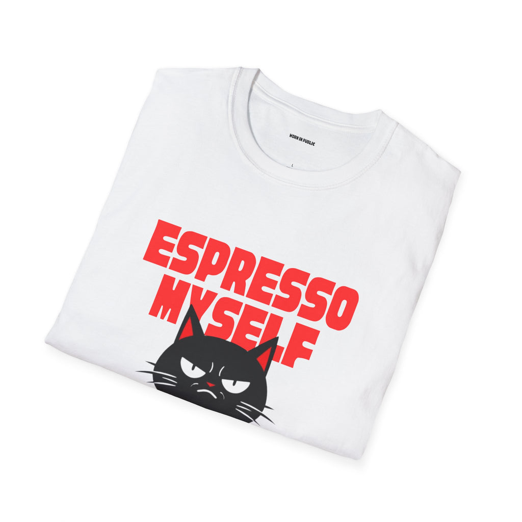 Espresso Myself Cat T-Shirt | Funny Coffee Addict Graphic Tee