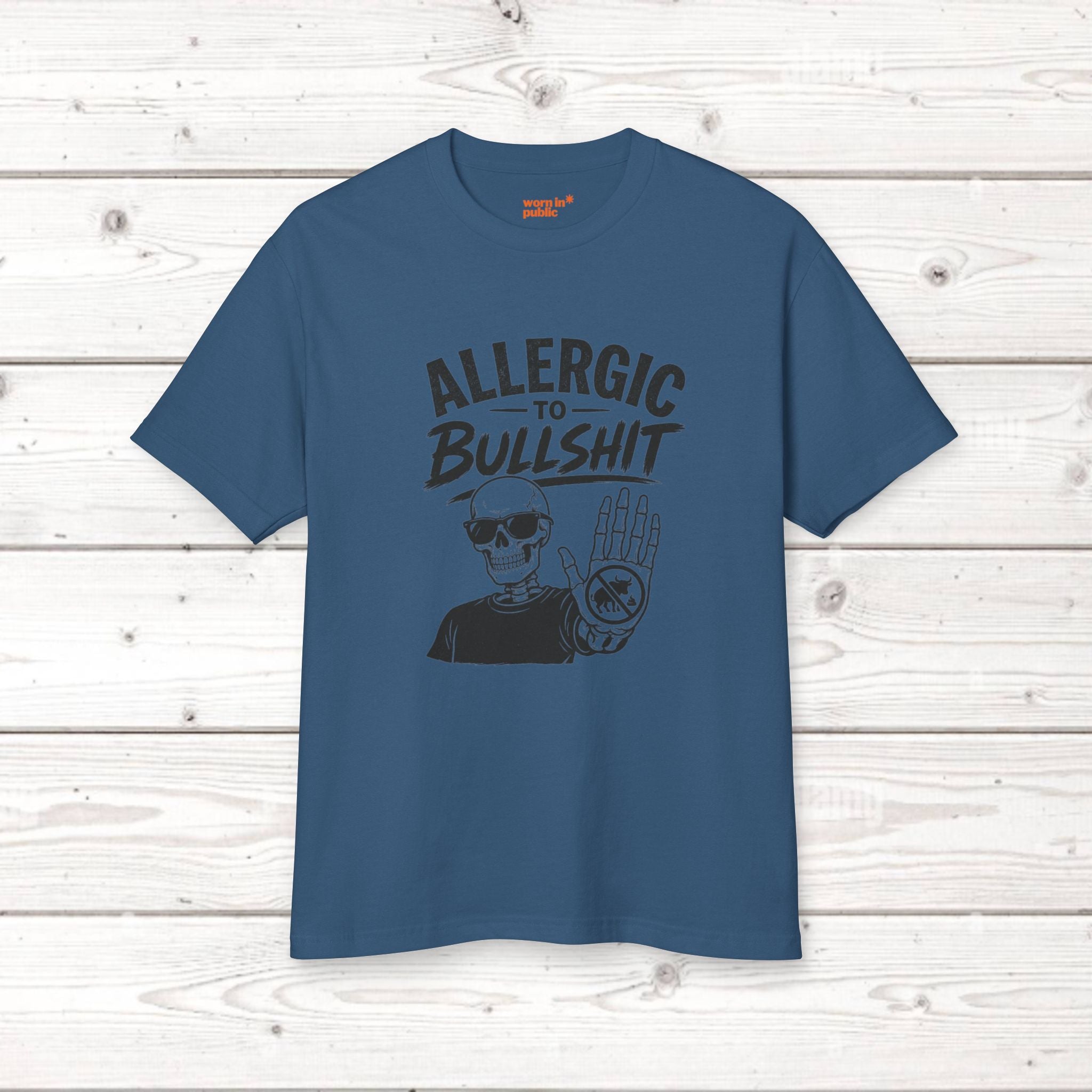 Allergic to Bullshit Unisex Tee — Graphic Skull Hand Tee