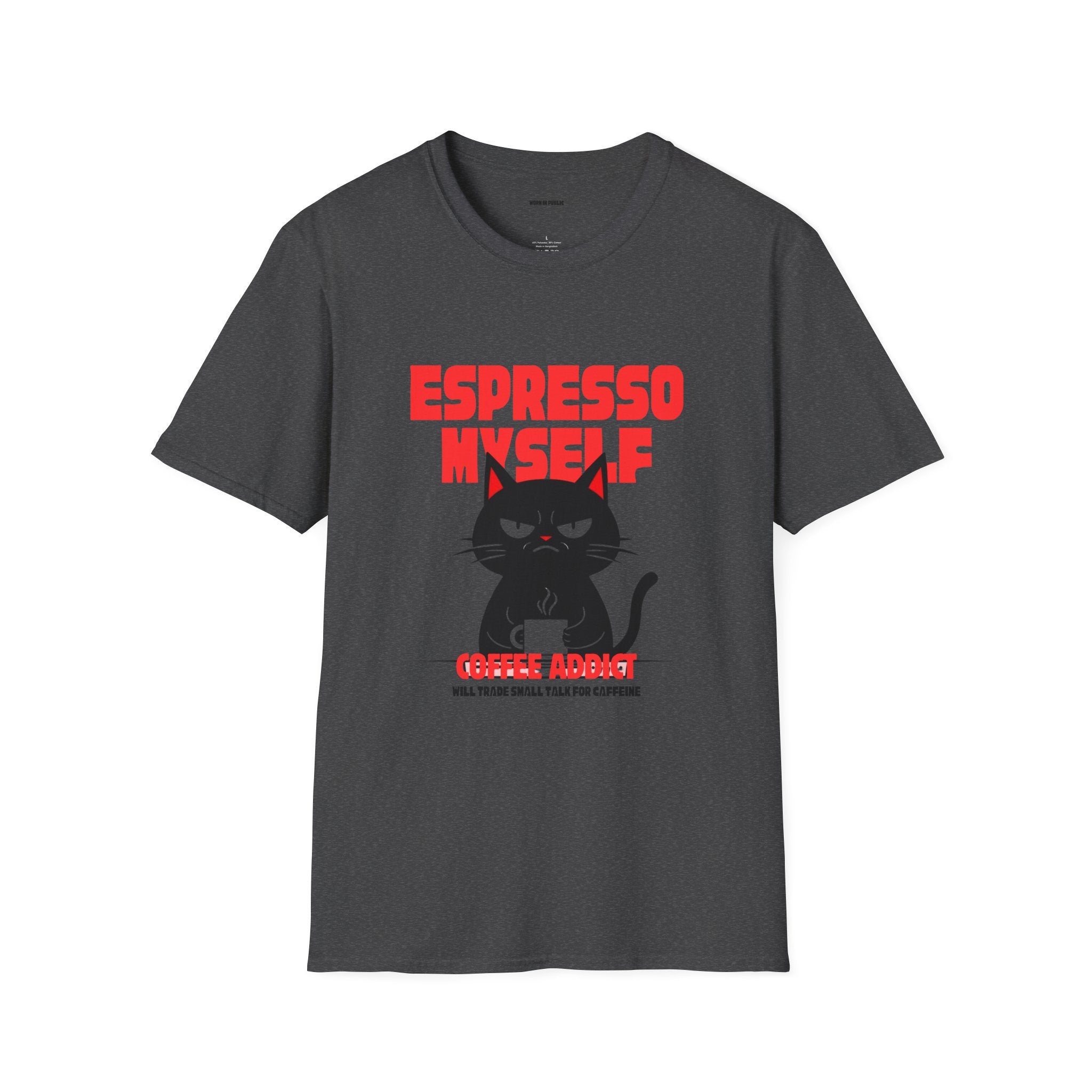 Espresso Myself Cat T-Shirt | Funny Coffee Addict Graphic Tee