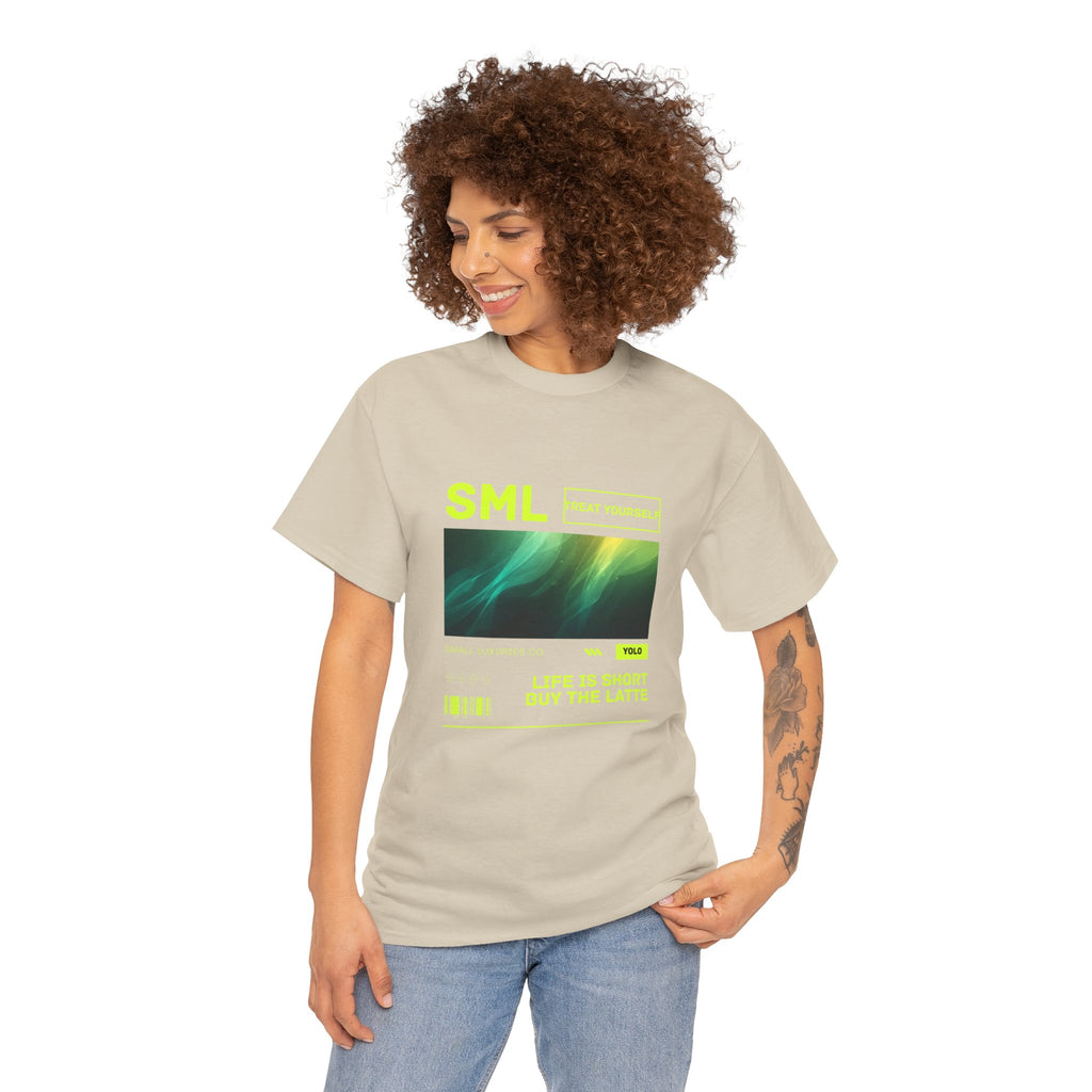 Luxuries of Life Neon Abstract Wave T-Shirt | Barcode Graphic Tee