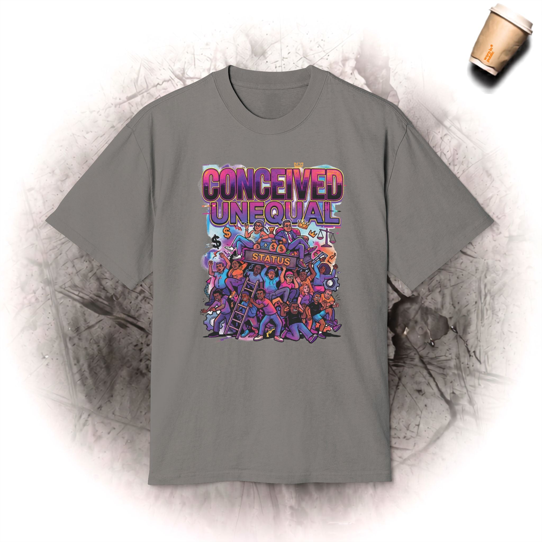 Conceived Unequal | Oversized Unisex Graphic Tee for People Who Were Never Going to Fit the Mold