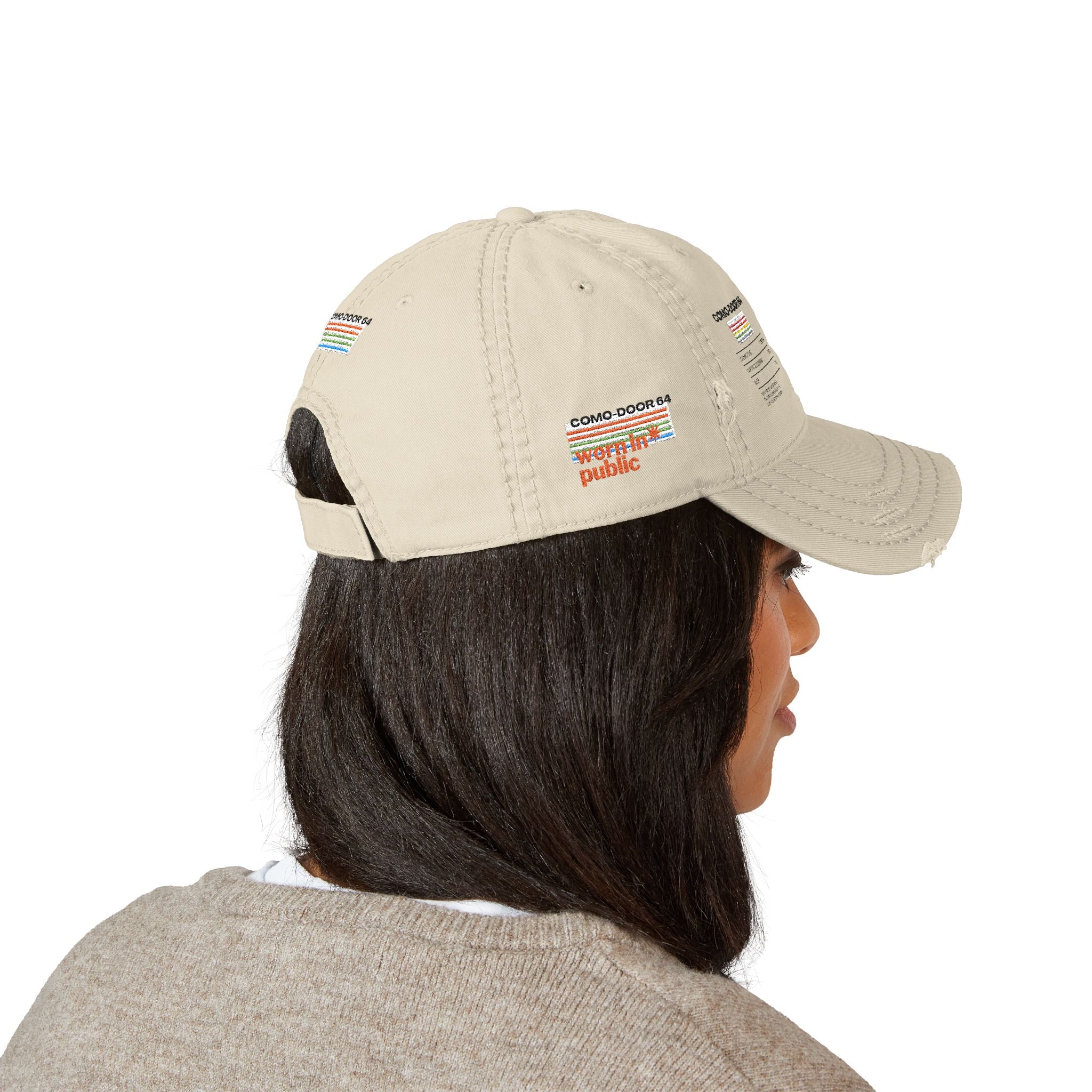 Distressed Embroidered Dad Hat | Vintage COMO-DOOR Cap
