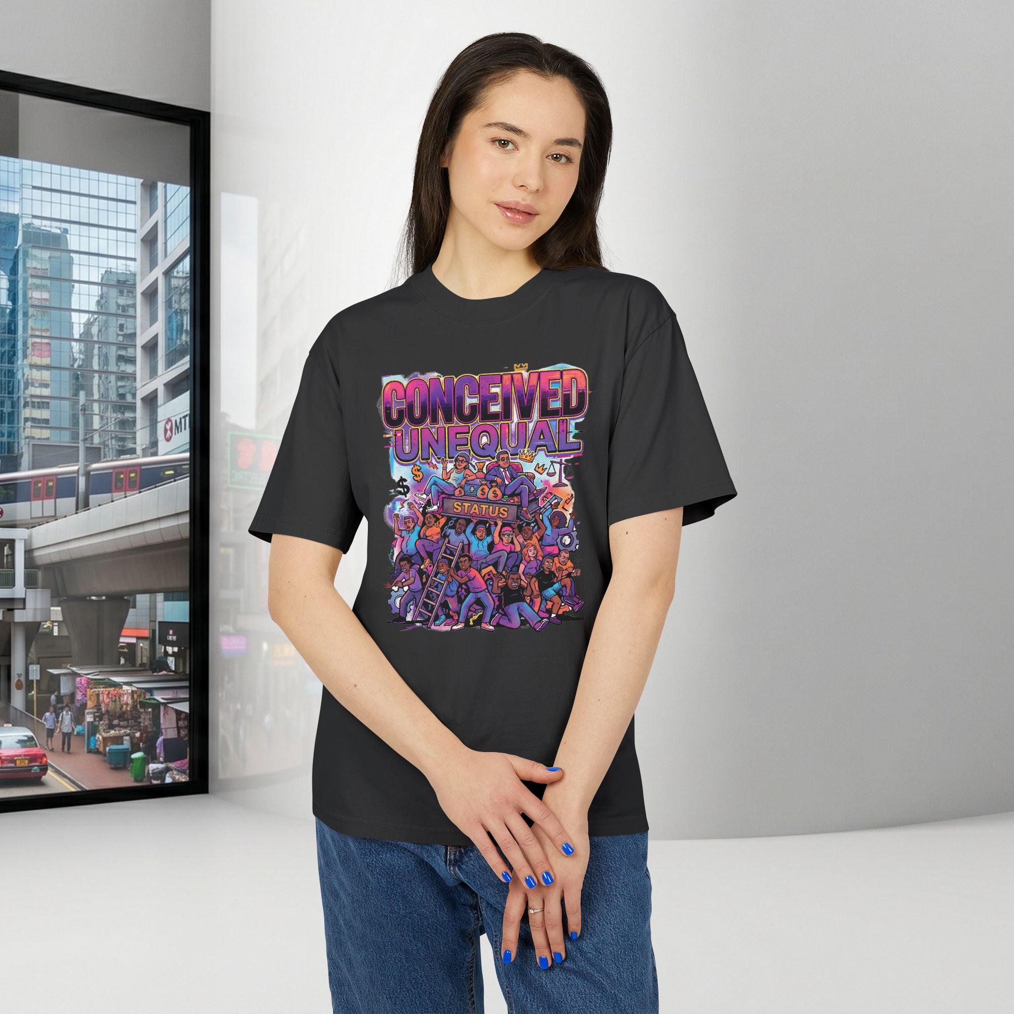 Conceived Unequal | Oversized Boxy Graphic Tee