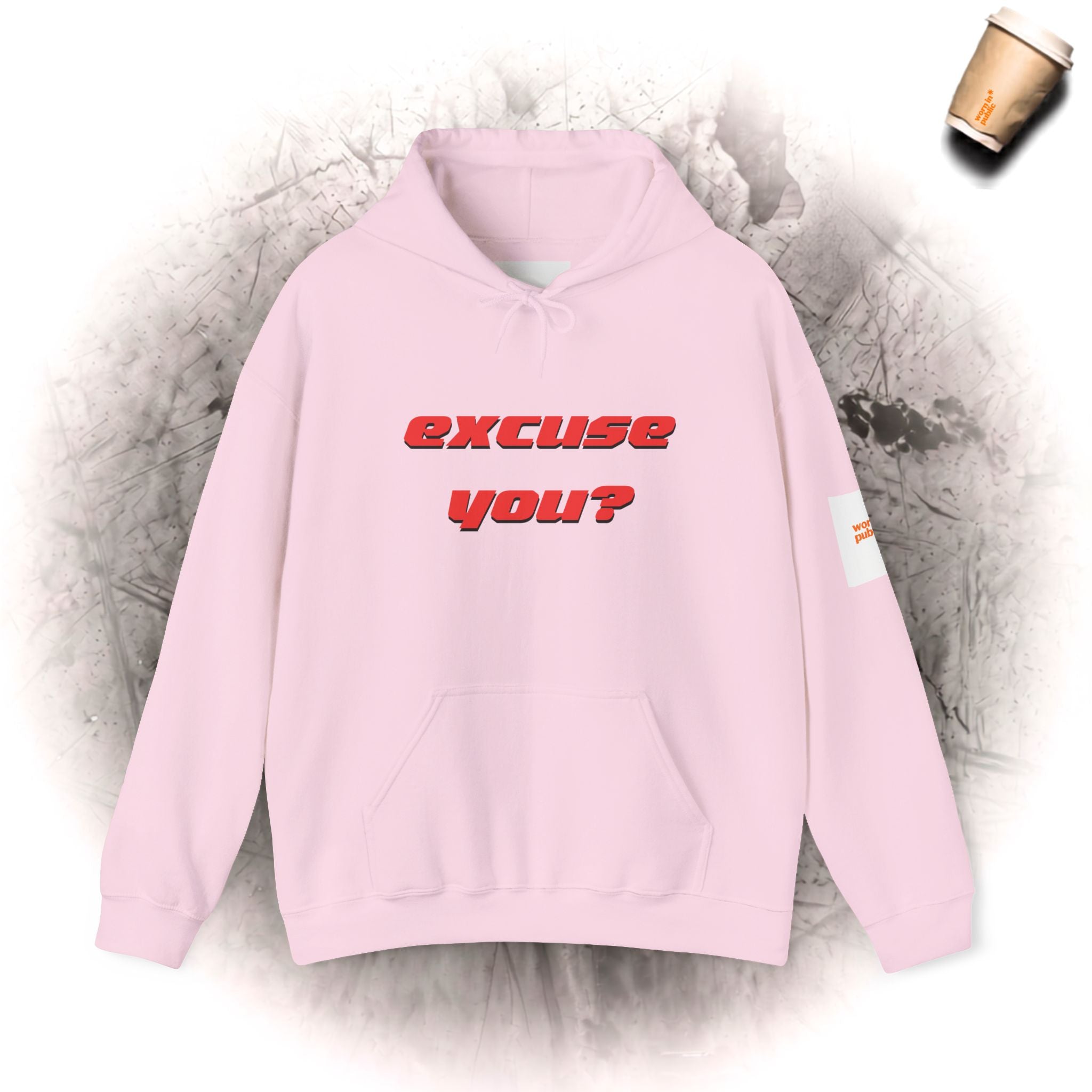 Excuse You? Hoodie | Retro Red Text Graphic Pullover
