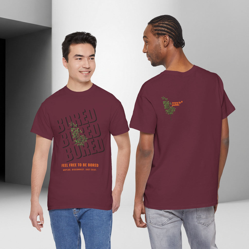 Unisex Botanical Tee — "Feel Free to Be Bored" Graphic T-Shirt