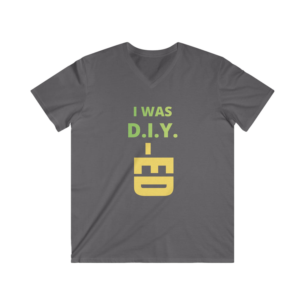 DIY-ED Graphic V-Neck Tee | 'I Was D.I.Y.' Novelty Shirt