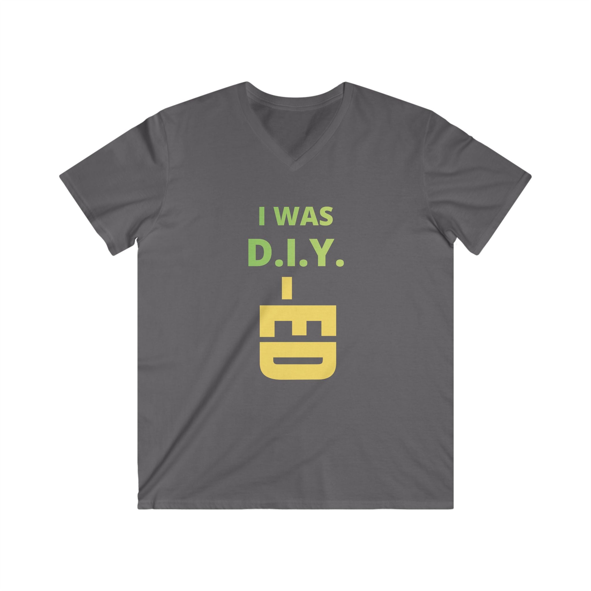 DIY-ED Graphic V-Neck Tee | 'I Was D.I.Y.' Novelty Shirt