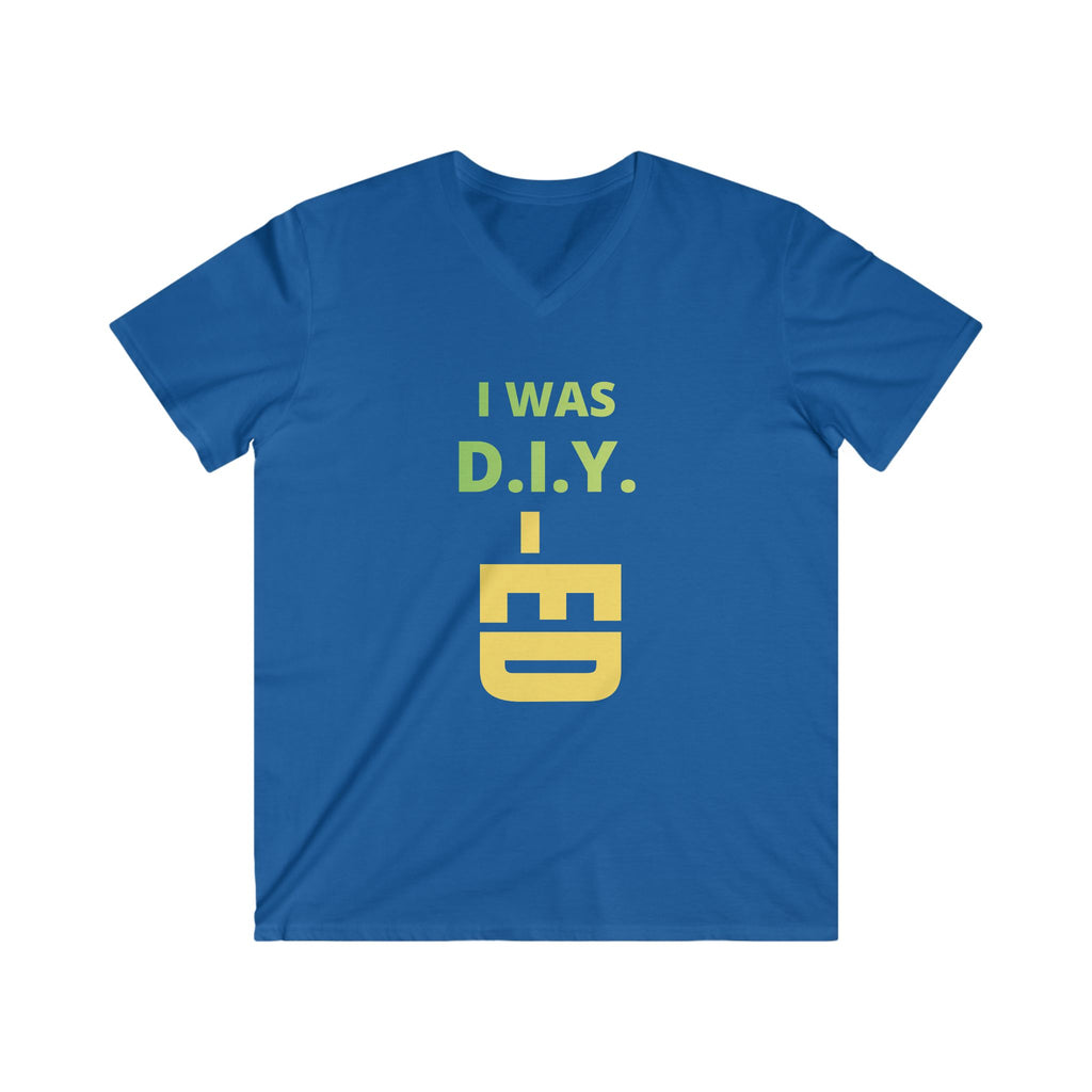 DIY-ED Graphic V-Neck Tee | 'I Was D.I.Y.' Novelty Shirt