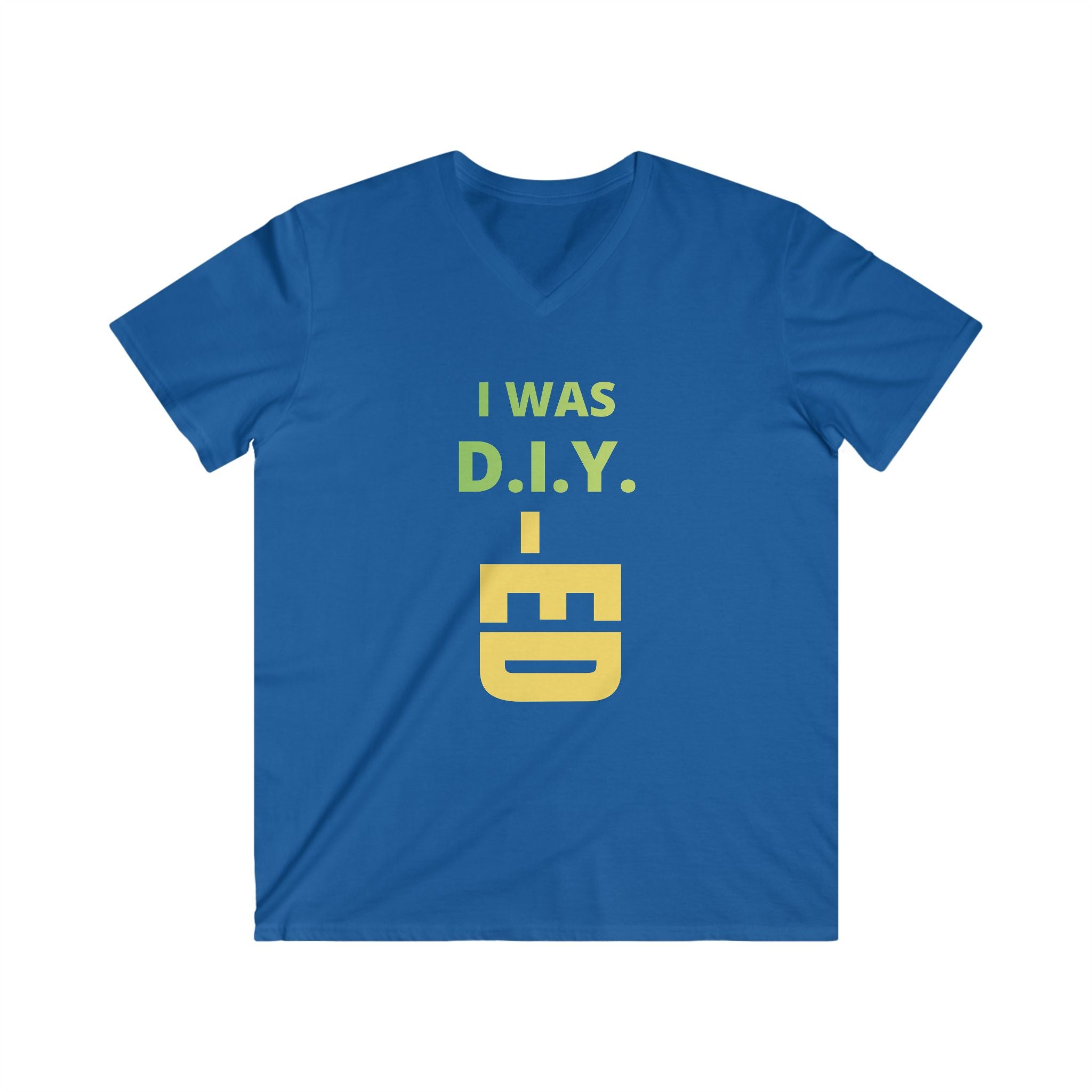 DIY-ED Graphic V-Neck Tee | 'I Was D.I.Y.' Novelty Shirt